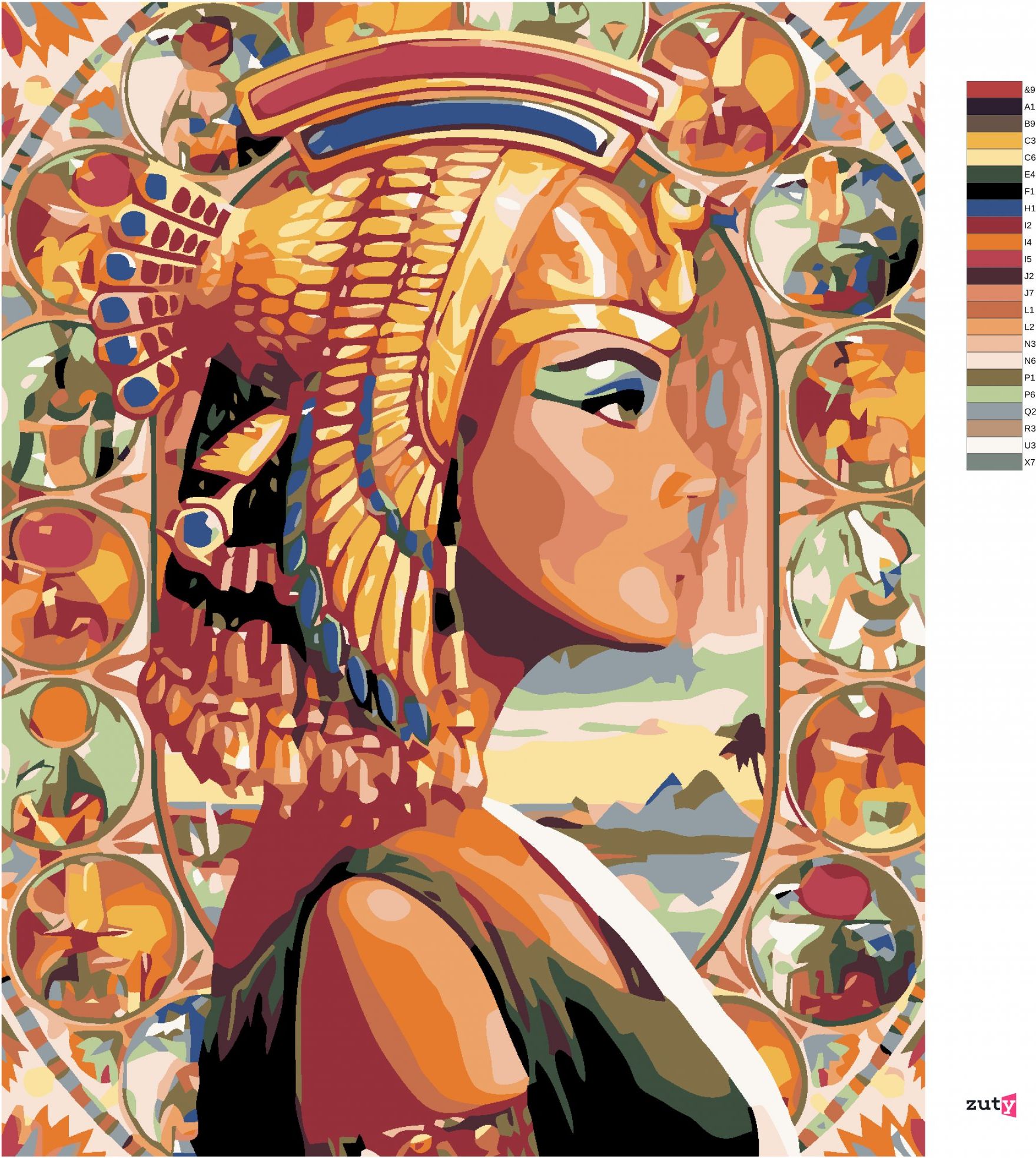 zuty Malování podle čísel - KRÁLOVNA EGYPTA - Rozměr: 40x50 cm, Rámování: Varianta: vypnuté plátno na rám - obrázek 10