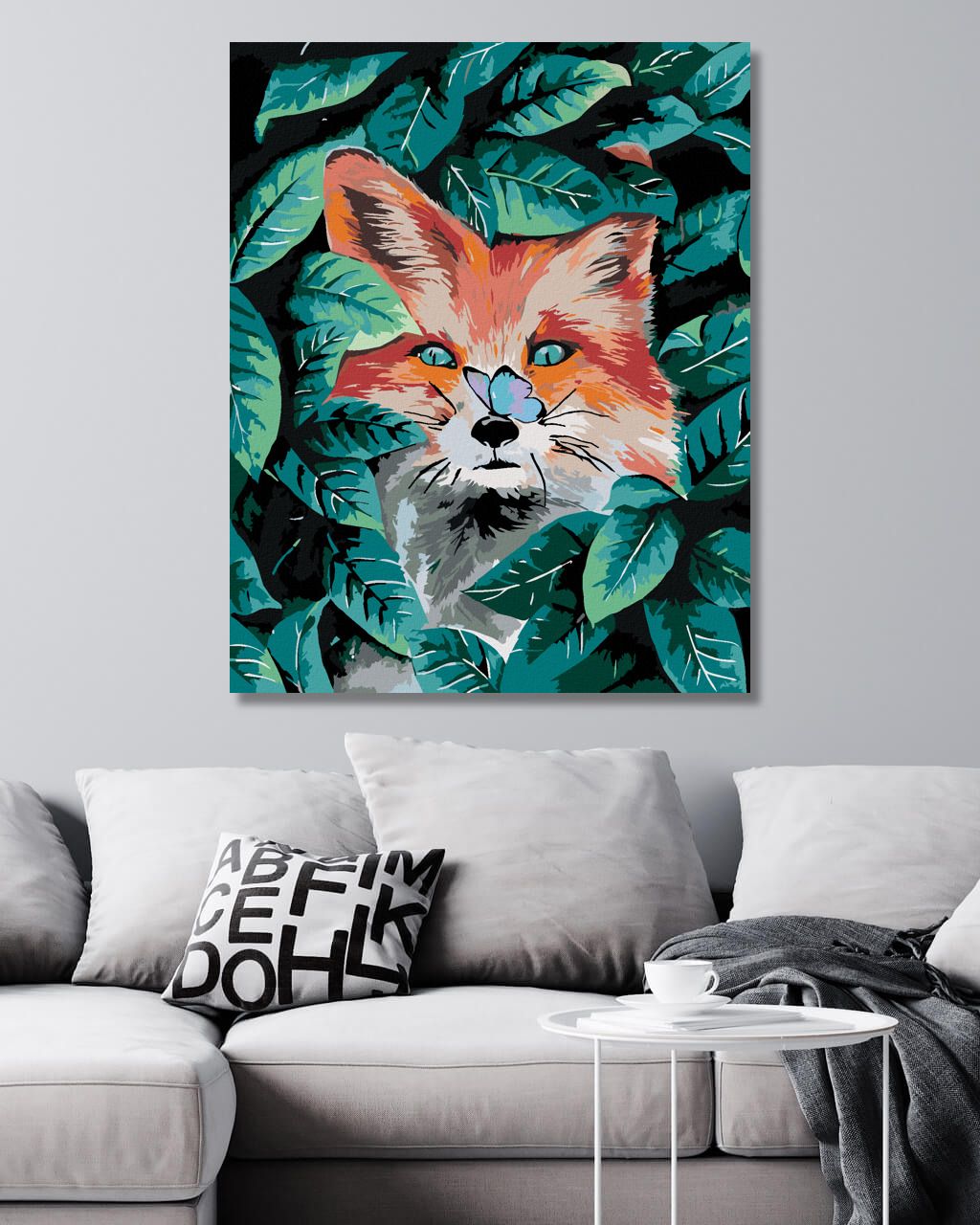 zuty Malování podle čísel - ČERVENÁ LIŠKA A ZELENÉ LÍSTKY - Rozměr: 40x50 cm, Rámování: Varianta: bez rámu a bez vypnutí plátna - obrázek 4