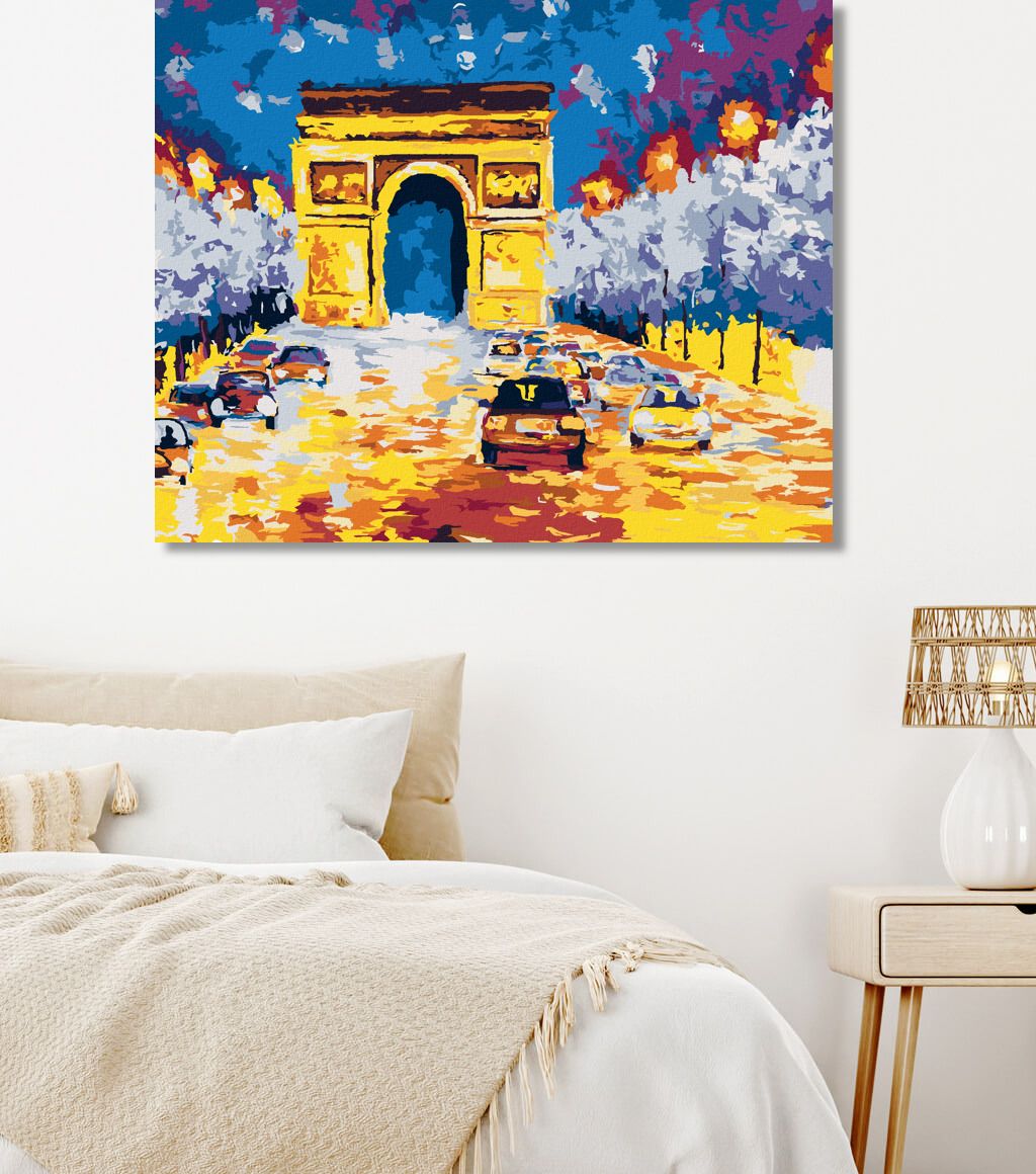 zuty Malování podle čísel - VÍTĚZNÝ OBLOUK S AUTY - Rozměr: 40x50 cm, Rámování: Varianta: vypnuté plátno na rám - obrázek 2