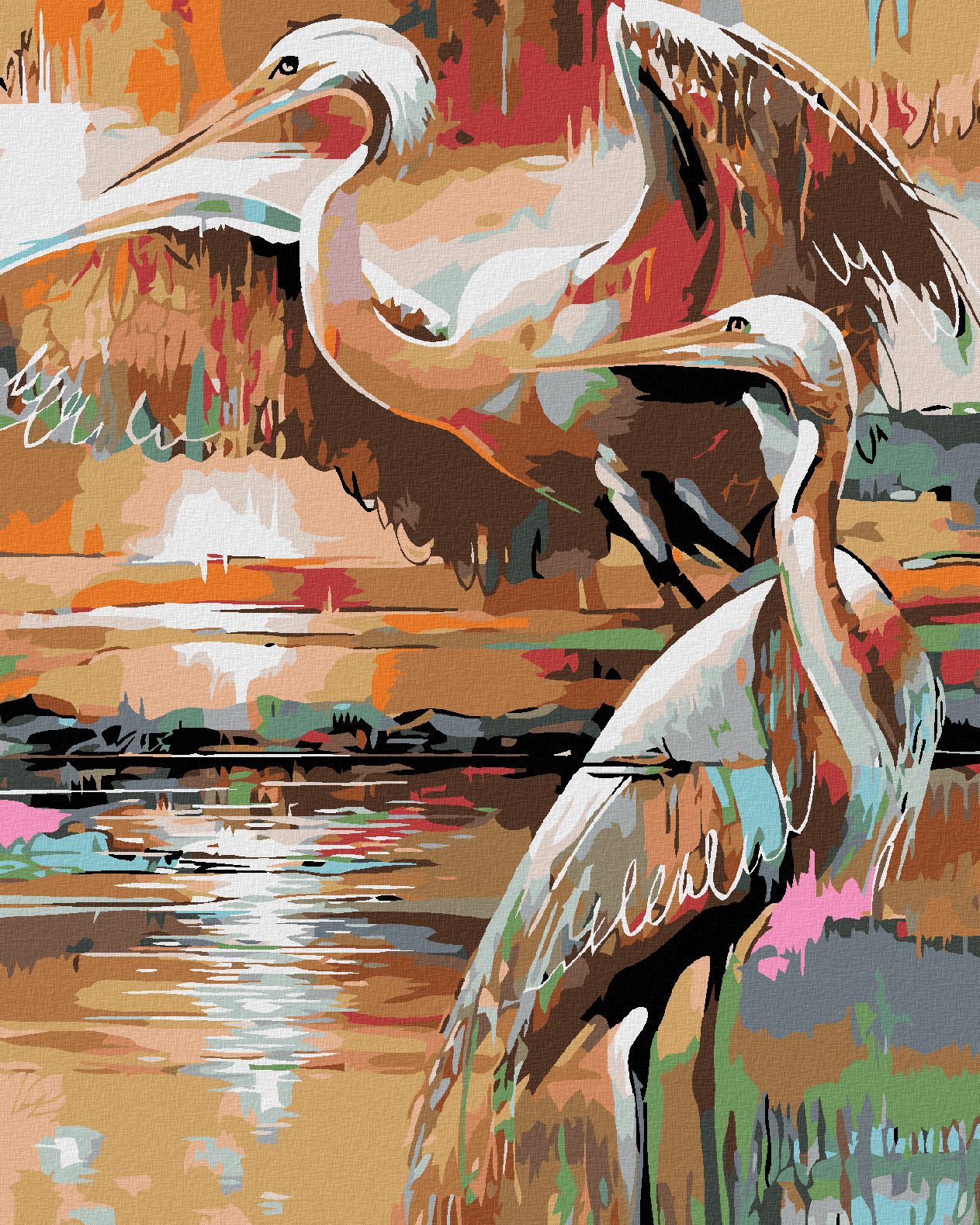 zuty Malování podle čísel - DVĚ VOLAVKY - Rozměr: 40x50 cm, Rámování: Varianta: vypnuté plátno na rám - obrázek 1