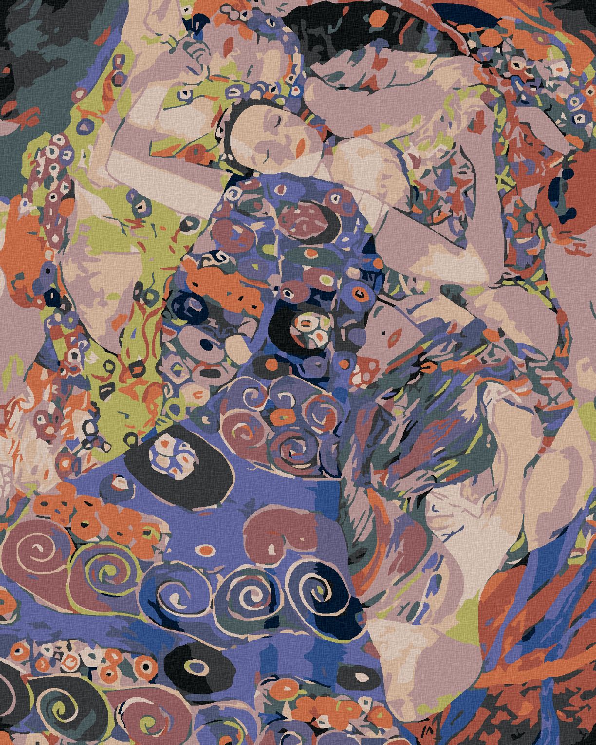 zuty Malování podle čísel - VIRGIN (Gustav Klimt) - Rozměr: 40x50 cm, Rámování: Varianta: bez rámu a bez vypnutí plátna - obrázek 1