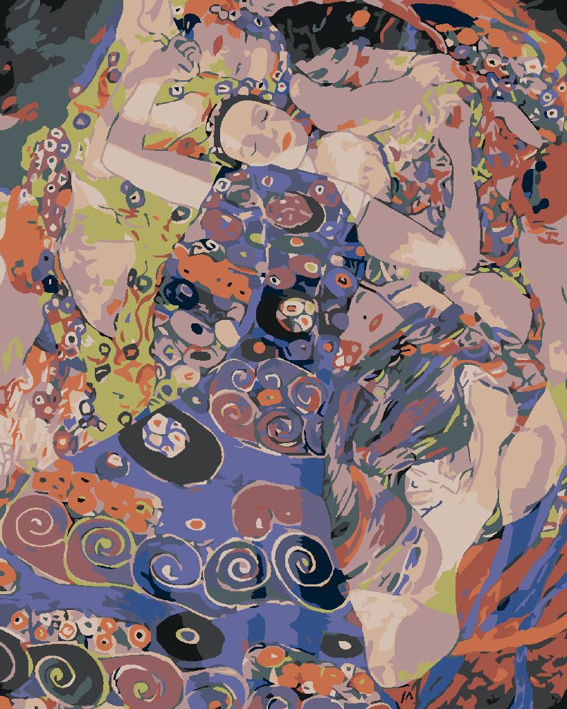 zuty Malování podle čísel - VIRGIN (Gustav Klimt) - Rozměr: 40x50 cm, Rámování: Varianta: bez rámu a bez vypnutí plátna - obrázek 9
