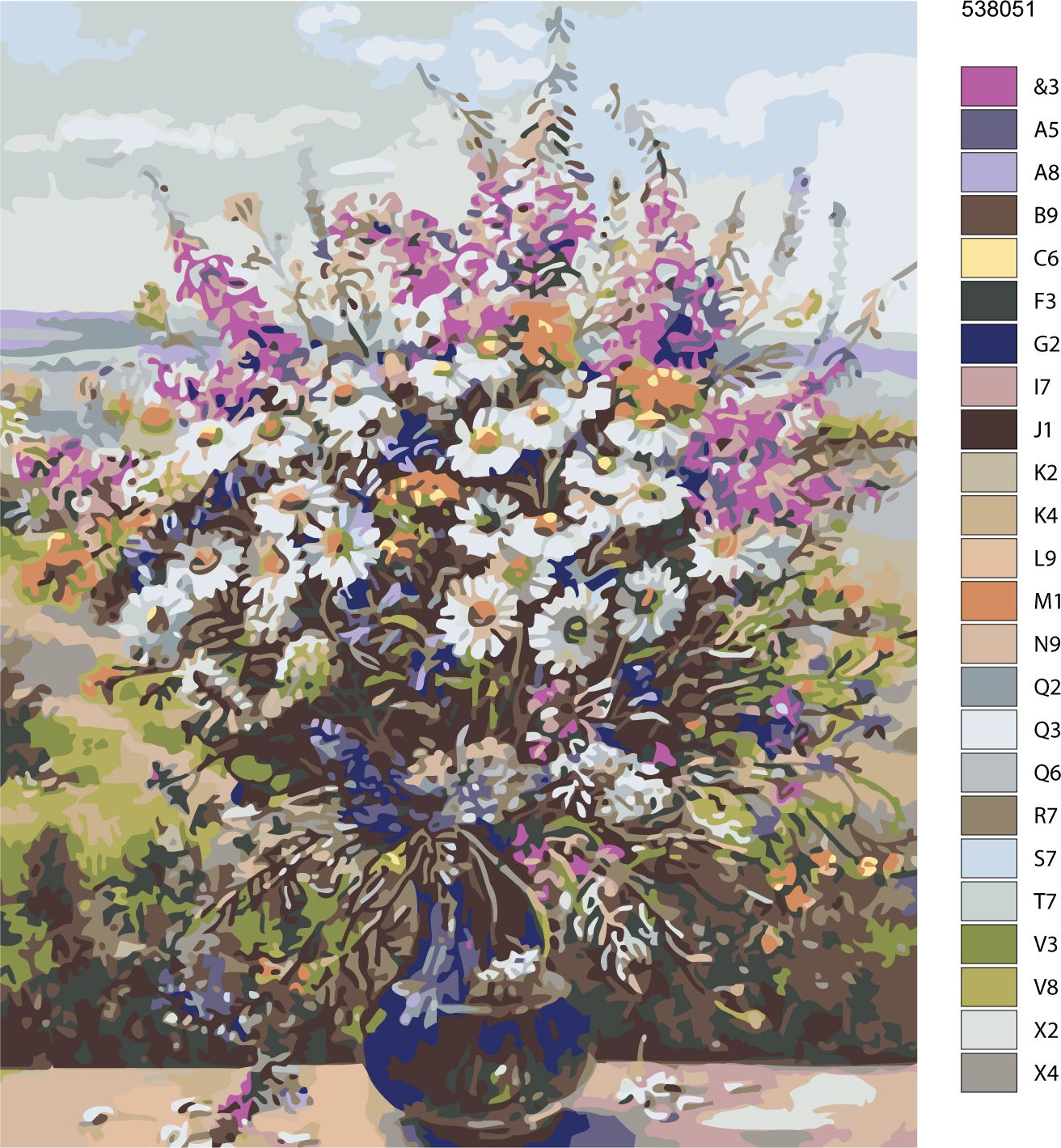 zuty Malování podle čísel - LETNÍ KYTICE VE SKLENĚNÉ VÁZE - Rozměr: 40x50 cm, Rámování: Varianta: vypnuté plátno na rám - obrázek 9