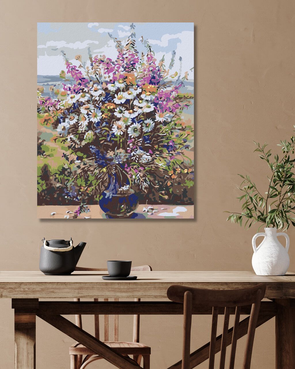 zuty Malování podle čísel - LETNÍ KYTICE VE SKLENĚNÉ VÁZE - Rozměr: 40x50 cm, Rámování: Varianta: vypnuté plátno na rám - obrázek 15