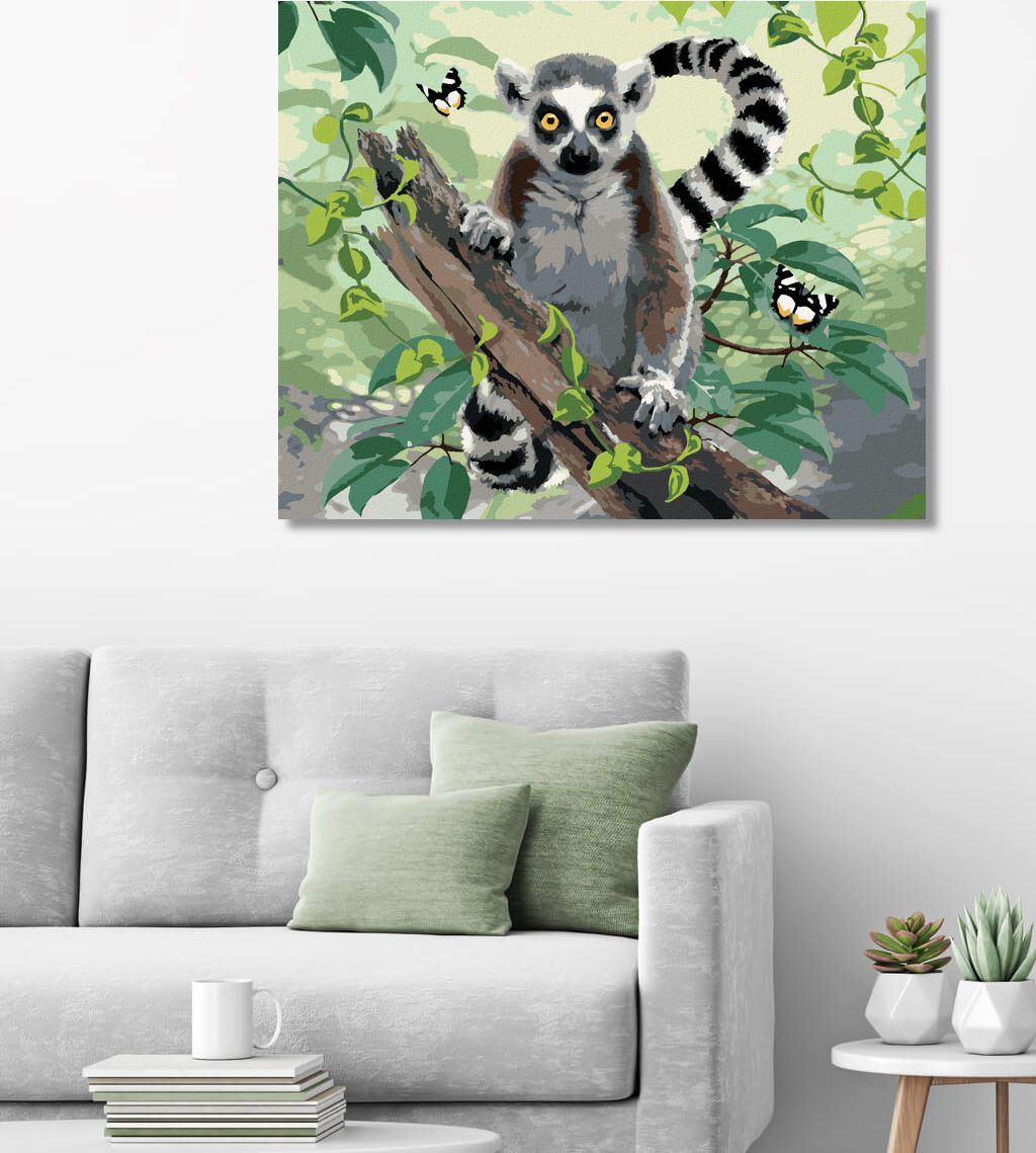 zuty Malování podle čísel - LEMUR A MOTÝLI (HOWARD ROBINSON) - Rozměr: 40x50 cm, Rámování: Varianta: vypnuté plátno na rám - obrázek 8
