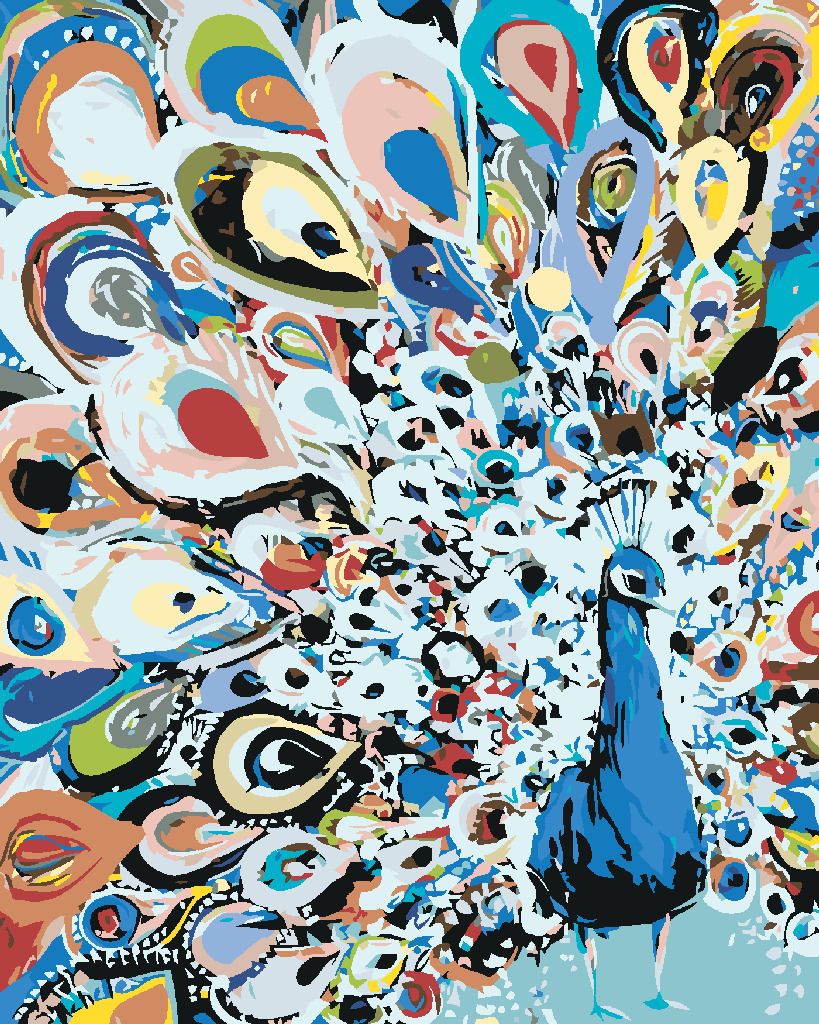 zuty Malování podle čísel - MALOVANÝ PÁV II - Rozměr: 40x50 cm, Rámování: Varianta: bez rámu a bez vypnutí plátna - obrázek 4