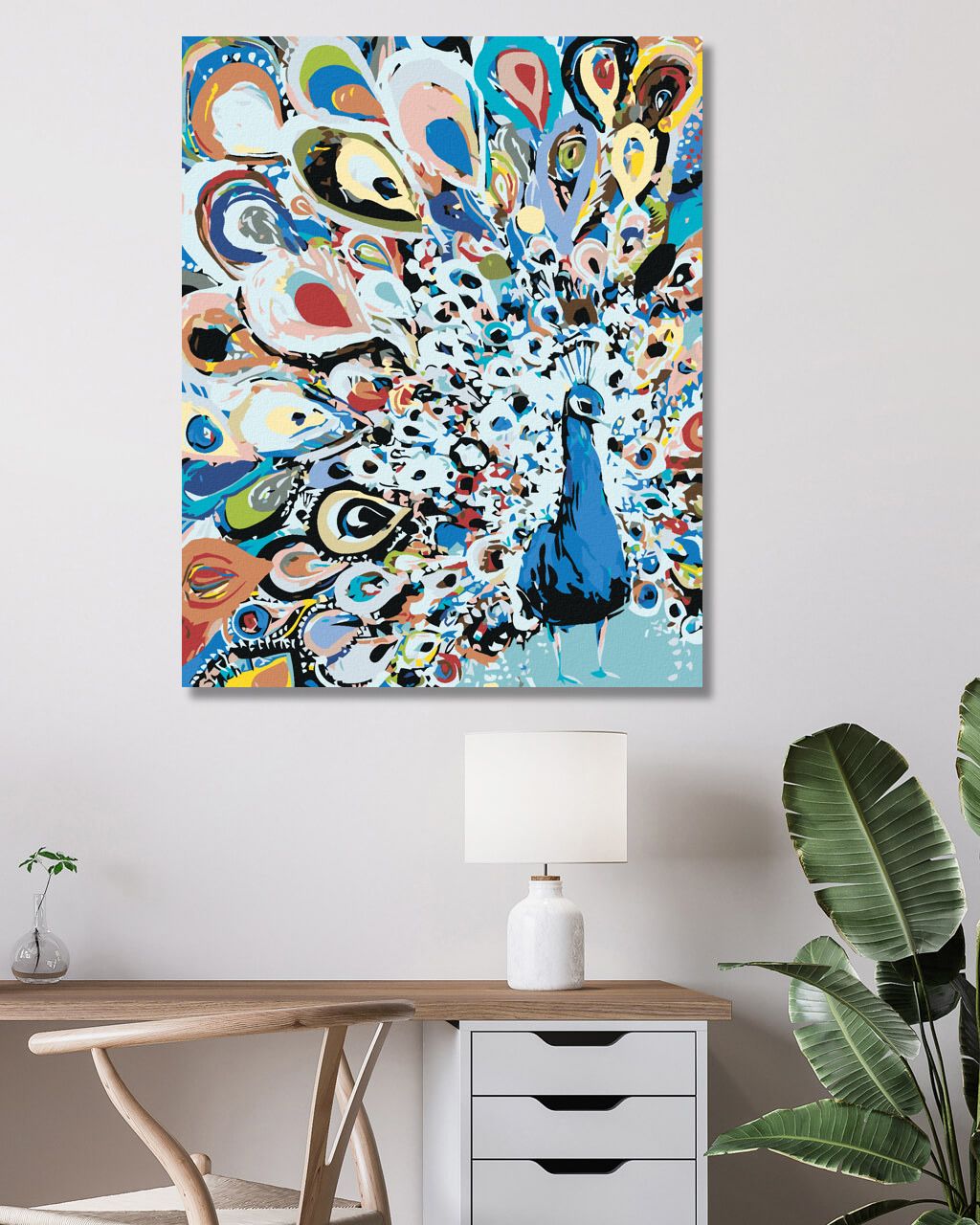 zuty Malování podle čísel - MALOVANÝ PÁV II - Rozměr: 40x50 cm, Rámování: Varianta: bez rámu a bez vypnutí plátna - obrázek 6