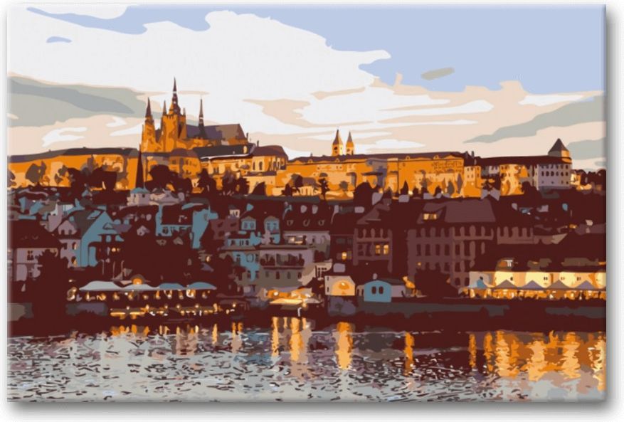 zuty Malování podle čísel - PRAŽSKÝ HRAD - Rozměr: 40x50 cm, Rámování: Varianta: bez rámu a bez vypnutí plátna - obrázek 6