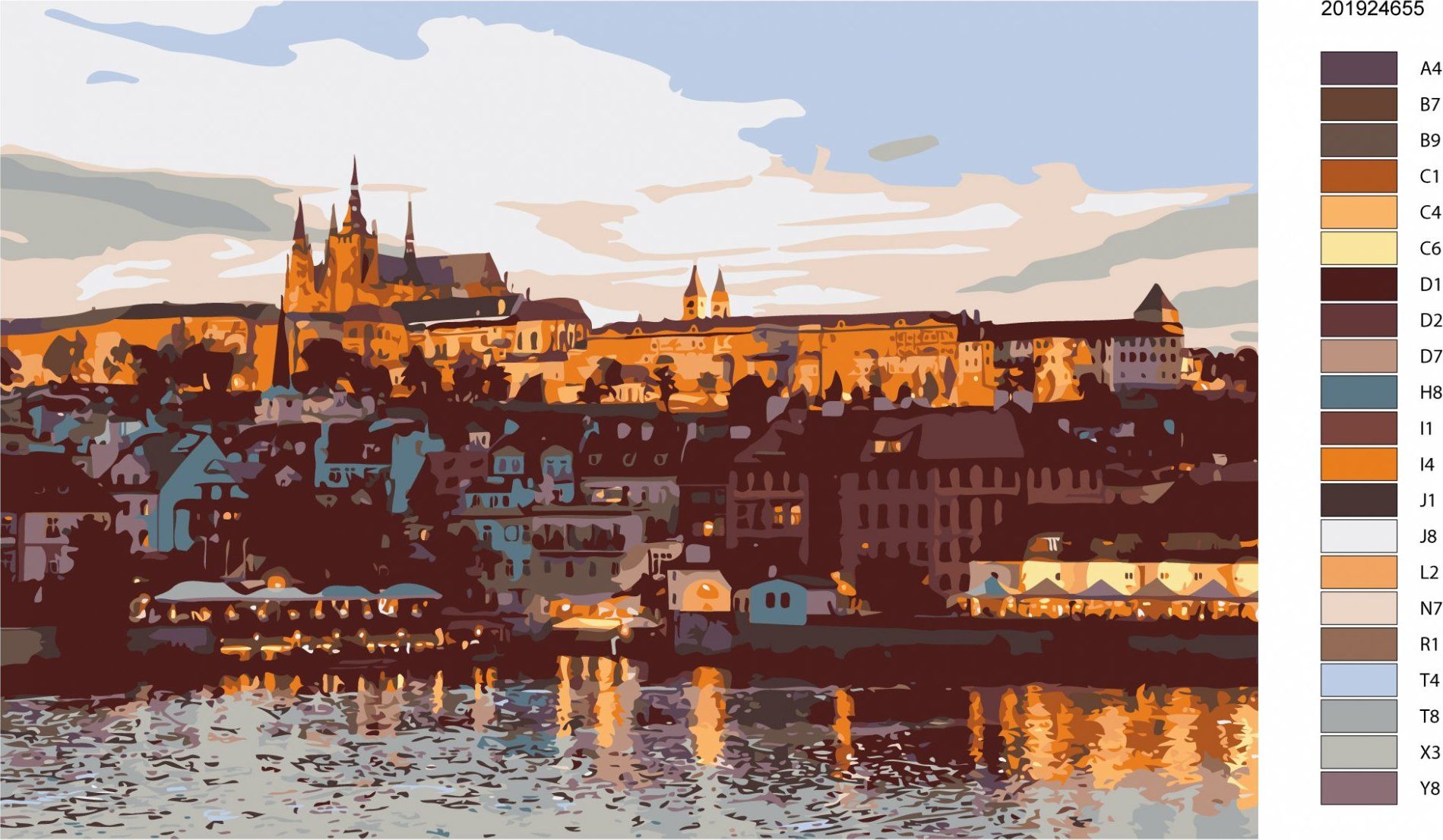 zuty Malování podle čísel - PRAŽSKÝ HRAD - Rozměr: 40x50 cm, Rámování: Varianta: bez rámu a bez vypnutí plátna - obrázek 16