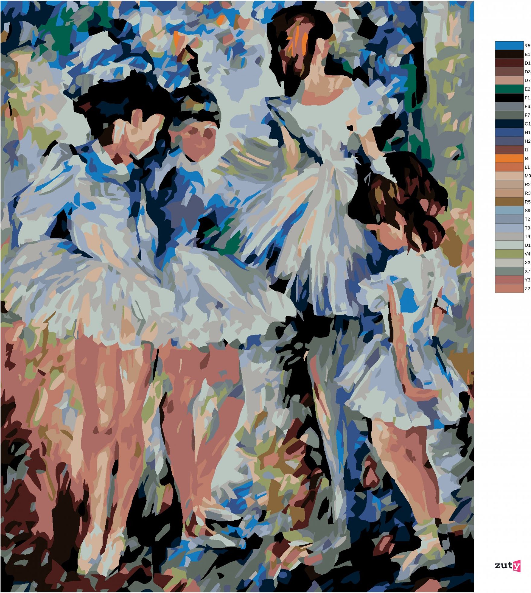 zuty Malování podle čísel - MALÉ BALETKY - Rozměr: 40x50 cm, Rámování: Varianta: bez rámu a bez vypnutí plátna - obrázek 8