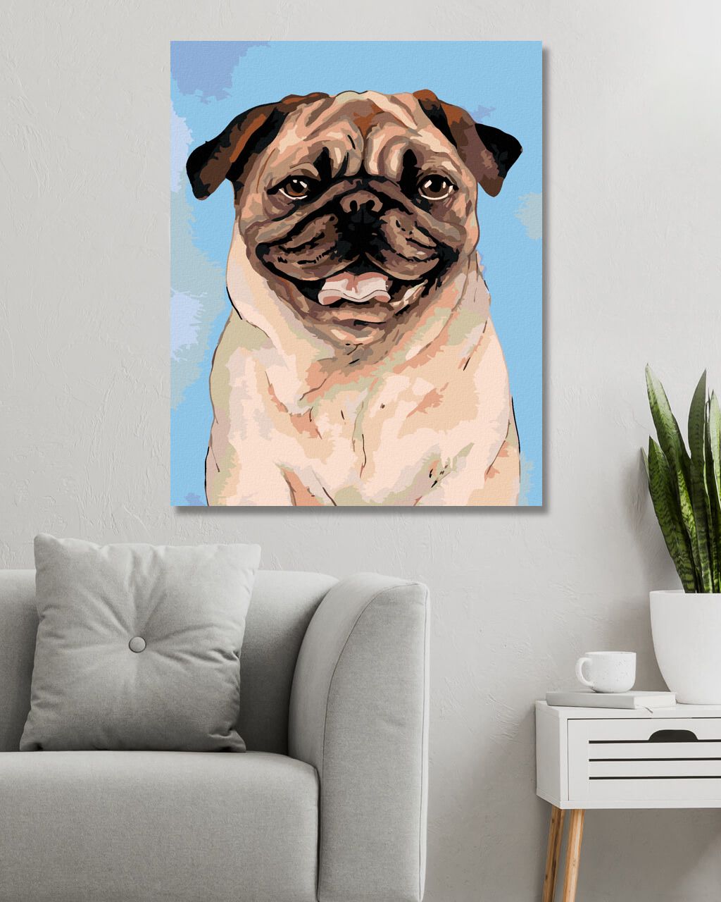 zuty Malování podle čísel - HNĚDÝ MOPSÍK - Rozměr: 40x50 cm, Rámování: Varianta: vypnuté plátno na rám - obrázek 9