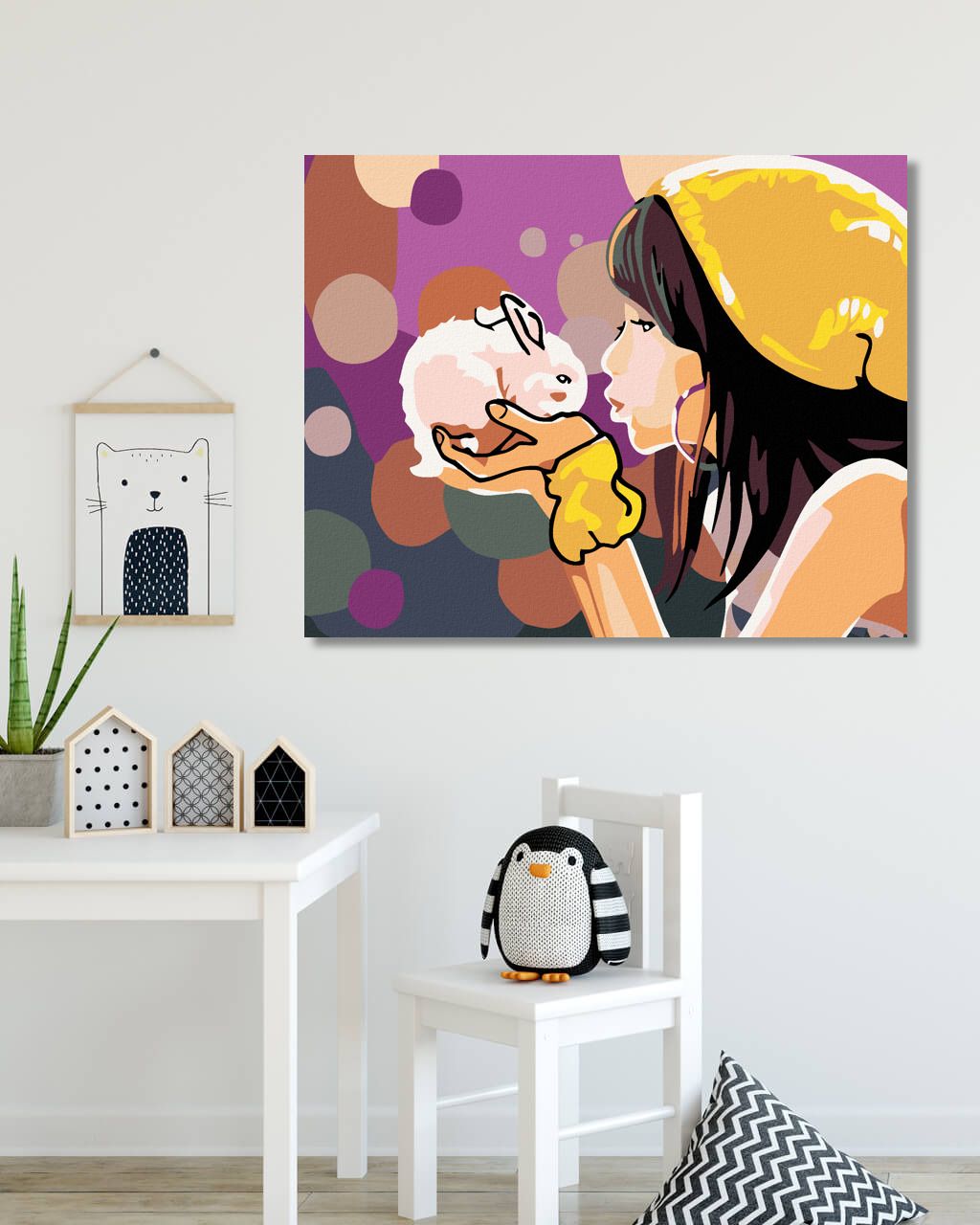 zuty Malování podle čísel - DÍVKA S KRÁLÍKEM - Rozměr: 40x50 cm, Rámování: Varianta: bez rámu a bez vypnutí plátna - obrázek 9