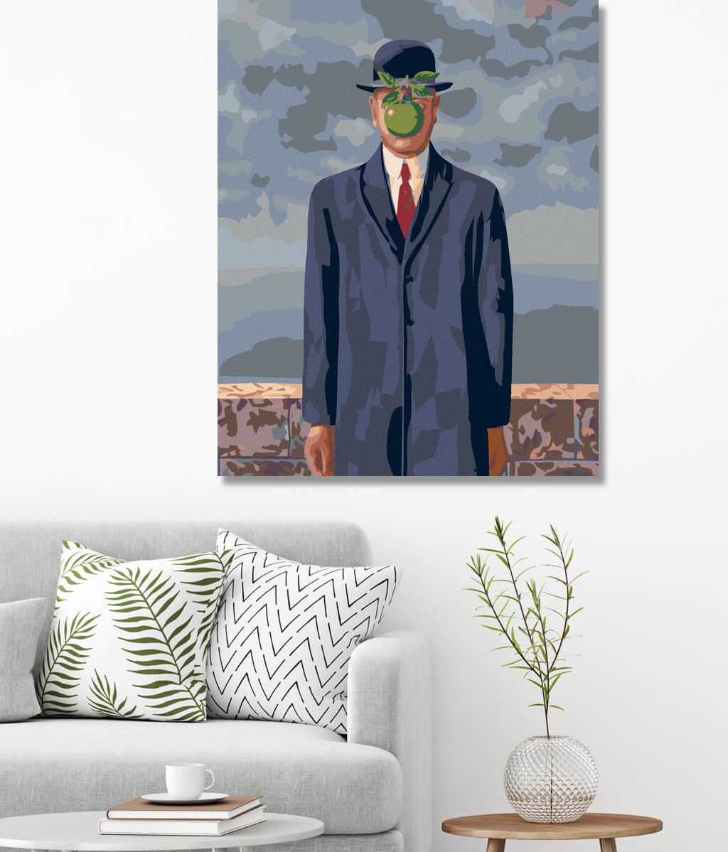 zuty Malování podle čísel - SYN ČLOVĚKA (RENÉ MAGRITTE) - Rozměr: 40x50 cm, Rámování: Varianta: bez rámu a bez vypnutí plátna - obrázek 7