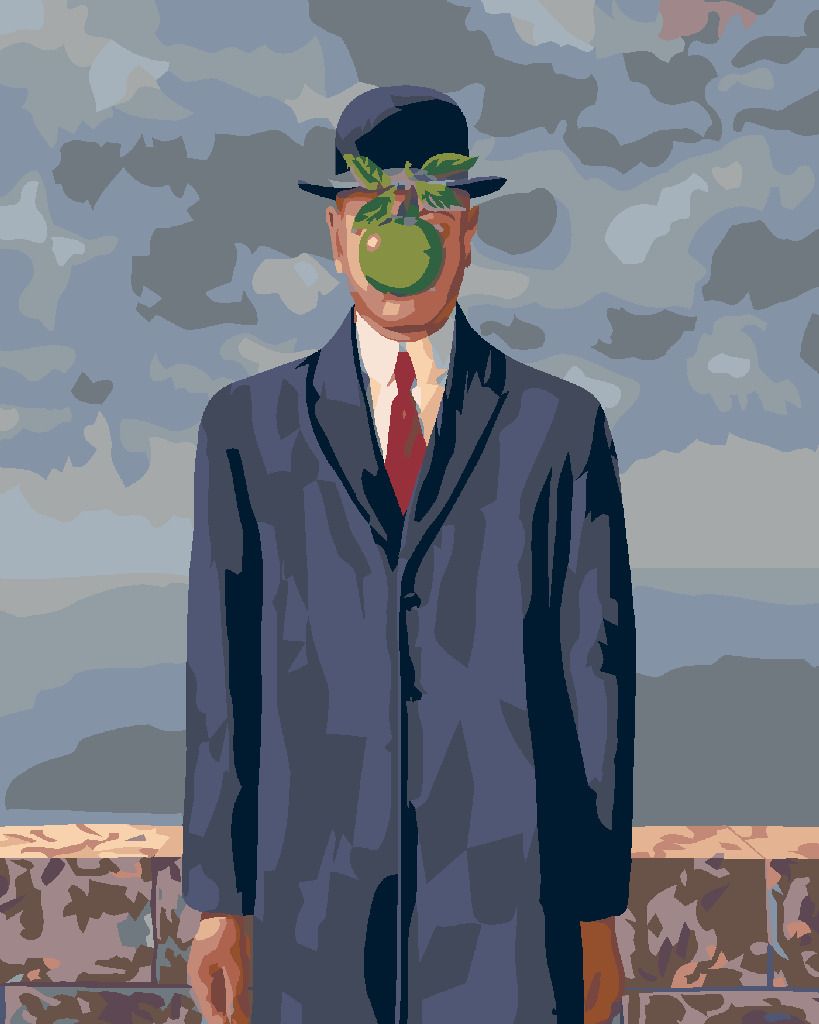 zuty Malování podle čísel - SYN ČLOVĚKA (RENÉ MAGRITTE) - Rozměr: 40x50 cm, Rámování: Varianta: bez rámu a bez vypnutí plátna - obrázek 10