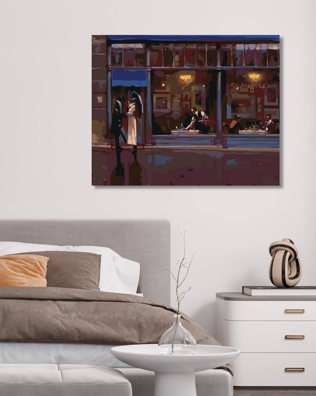 zuty Malování podle čísel - V NOCI PŘED RESTAURACÍ - Rozměr: 40x50 cm, Rámování: Varianta: bez rámu a bez vypnutí plátna - obrázek 4