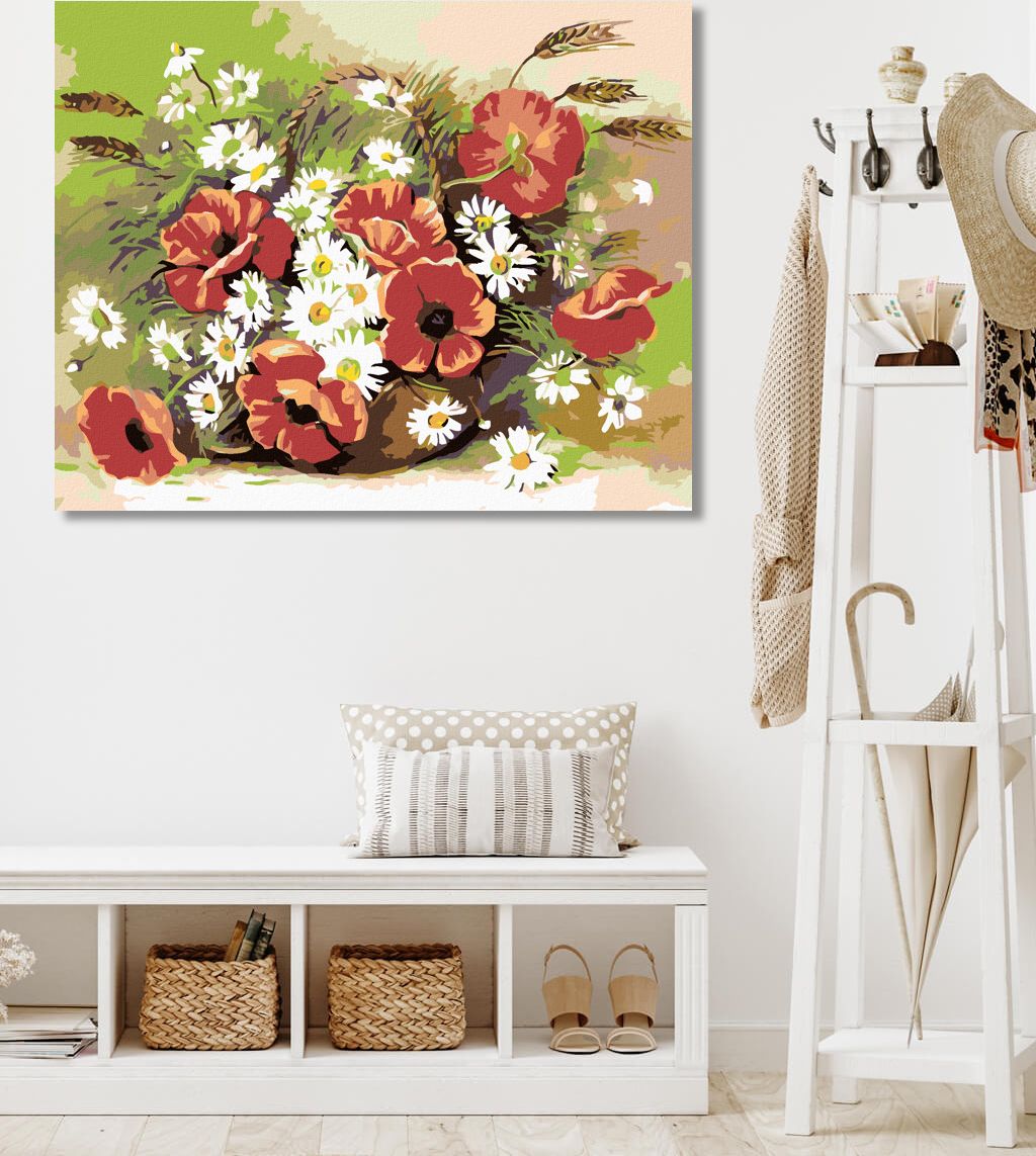 zuty Malování podle čísel - VLČÍ MÁK A KOPRETINY - Rozměr: 40x50 cm, Rámování: Varianta: vypnuté plátno na rám - obrázek 6