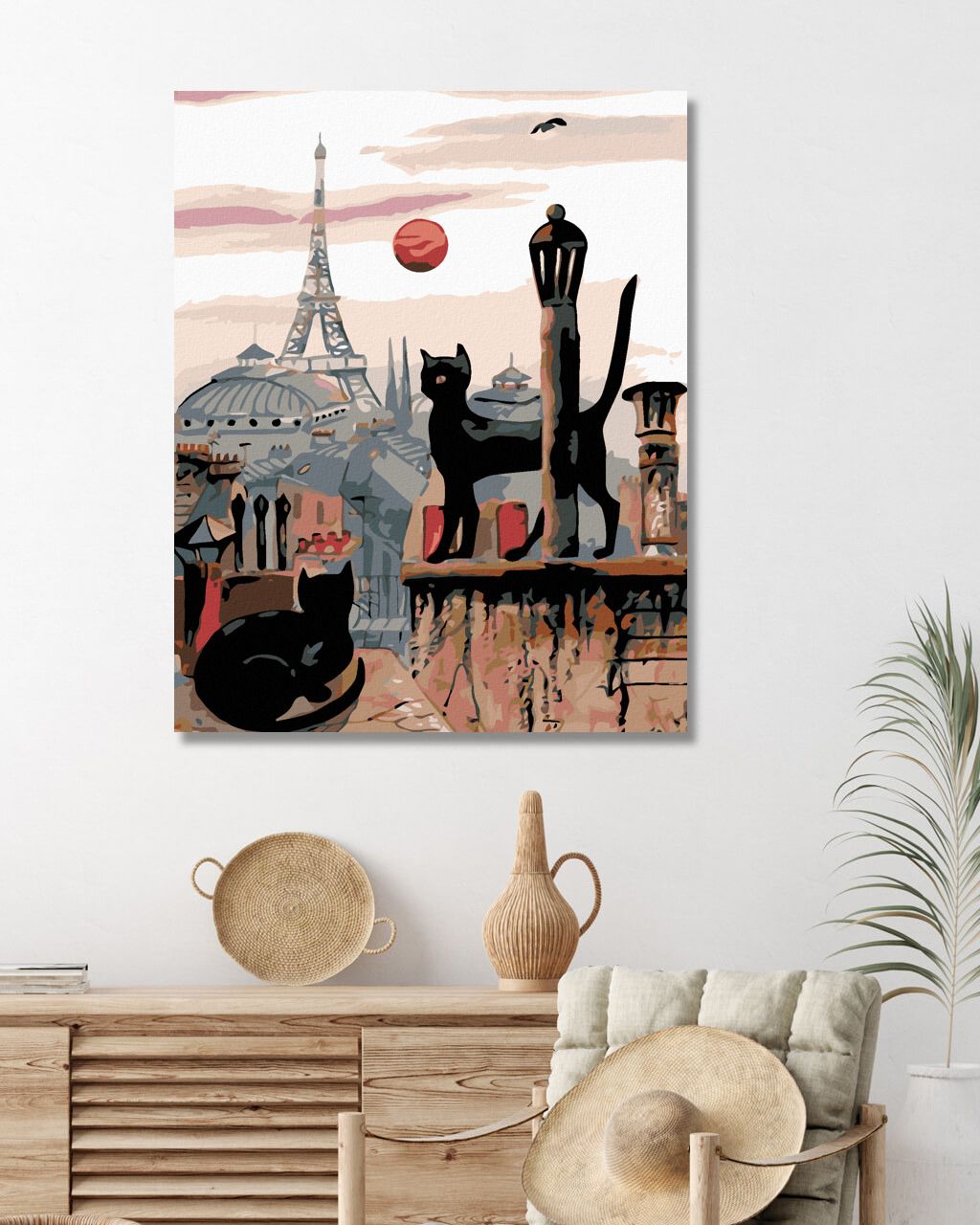 zuty Malování podle čísel - ČERNÉ KOČKY A EIFFELOVKA V DÁLI - Rozměr: 40x50 cm, Rámování: Varianta: bez rámu a bez vypnutí plátna - obrázek 8