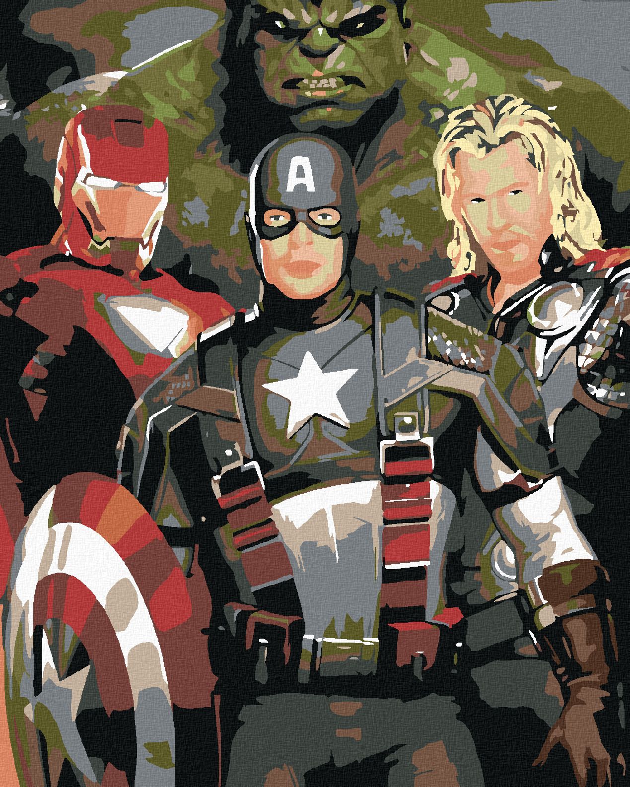 zuty Malování podle čísel - AVENGERS - Rozměr: 40x50 cm, Rámování: Varianta: vypnuté plátno na rám - obrázek 1