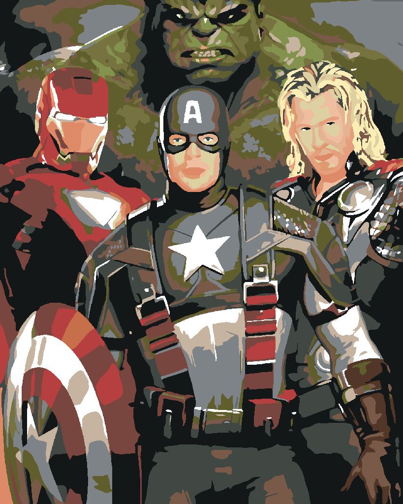 zuty Malování podle čísel - AVENGERS - Rozměr: 40x50 cm, Rámování: Varianta: vypnuté plátno na rám - obrázek 5