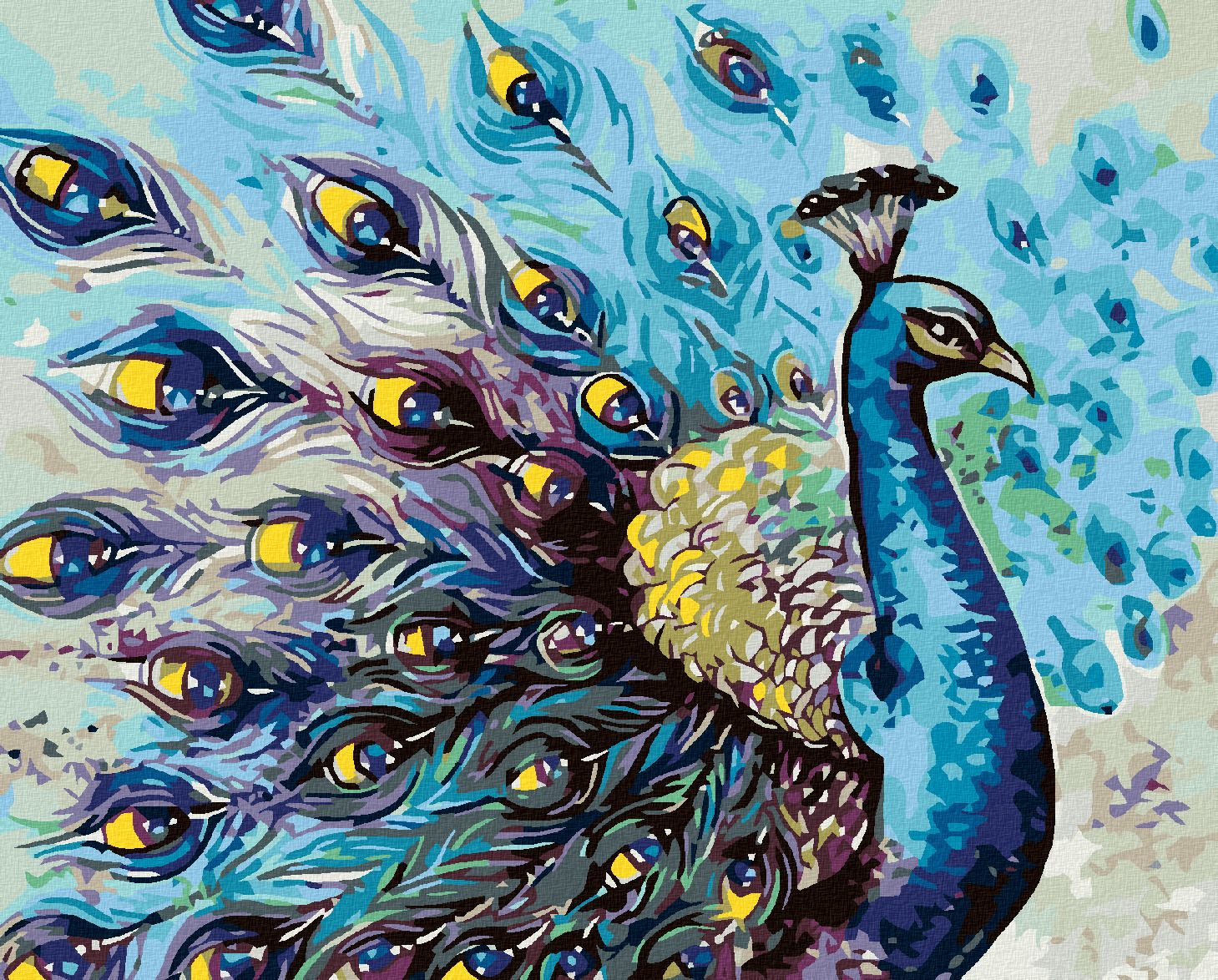zuty Malování podle čísel - PYŠNÝ PÁV - Rozměr: 40x50 cm, Rámování: Varianta: vypnuté plátno na rám - obrázek 1