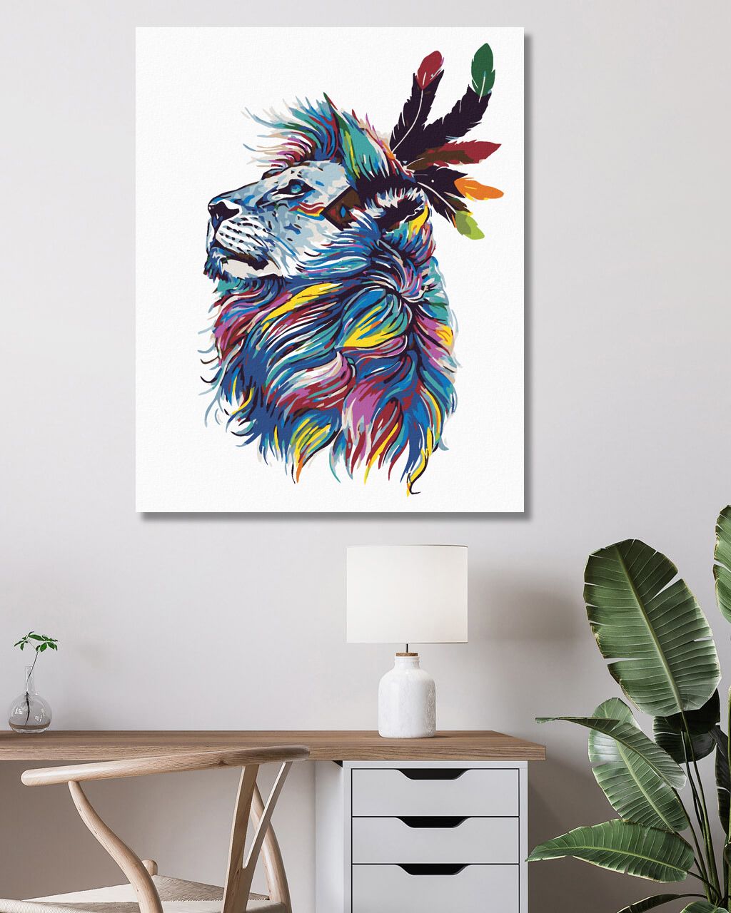 zuty Malování podle čísel - LEV S ČELENKOU - Rozměr: 40x50 cm, Rámování: Varianta: bez rámu a bez vypnutí plátna - obrázek 5