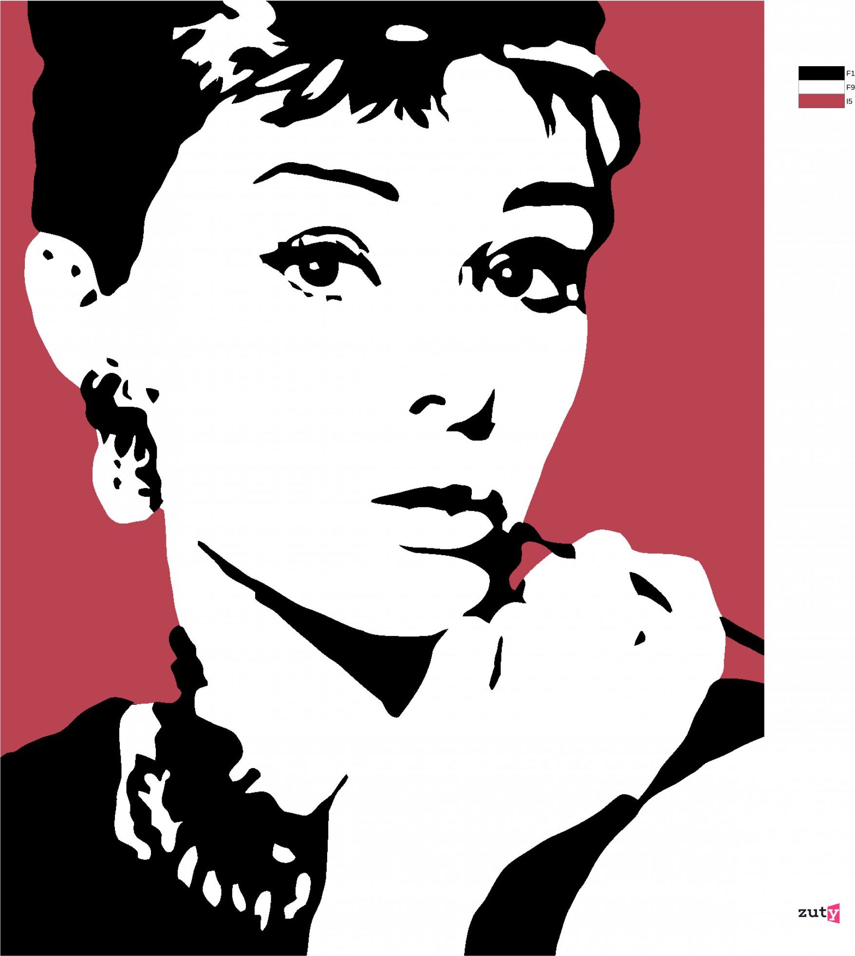zuty Malování podle čísel - AUDREY HEPBURN NA ČERVENÉM POZADÍ - Rozměr: 40x50 cm, Rámování: Varianta: bez rámu a bez vypnutí plátna - obrázek 9