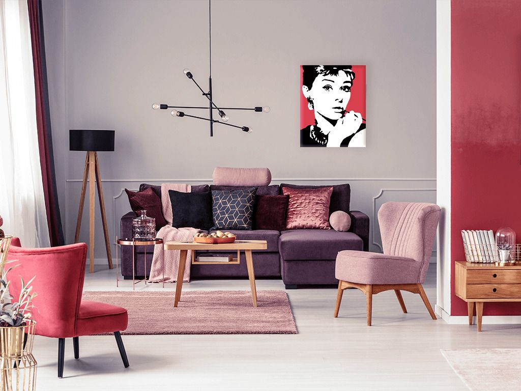 zuty Malování podle čísel - AUDREY HEPBURN NA ČERVENÉM POZADÍ - Rozměr: 40x50 cm, Rámování: Varianta: bez rámu a bez vypnutí plátna - obrázek 11