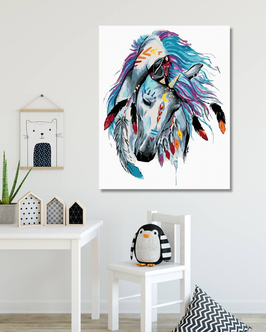 zuty Malování podle čísel - INDIÁNSKÝ KŮŇ - Rozměr: 40x50 cm, Rámování: Varianta: vypnuté plátno na rám - obrázek 5