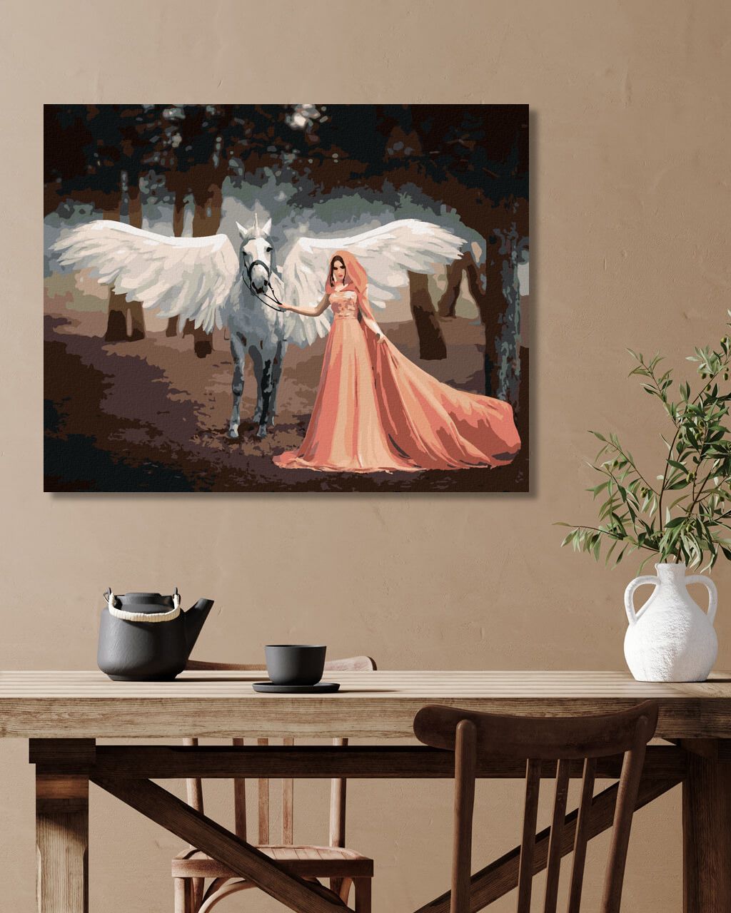 zuty Malování podle čísel - ELF A JEDNOROŽEC - Rozměr: 40x50 cm, Rámování: Varianta: vypnuté plátno na rám - obrázek 2