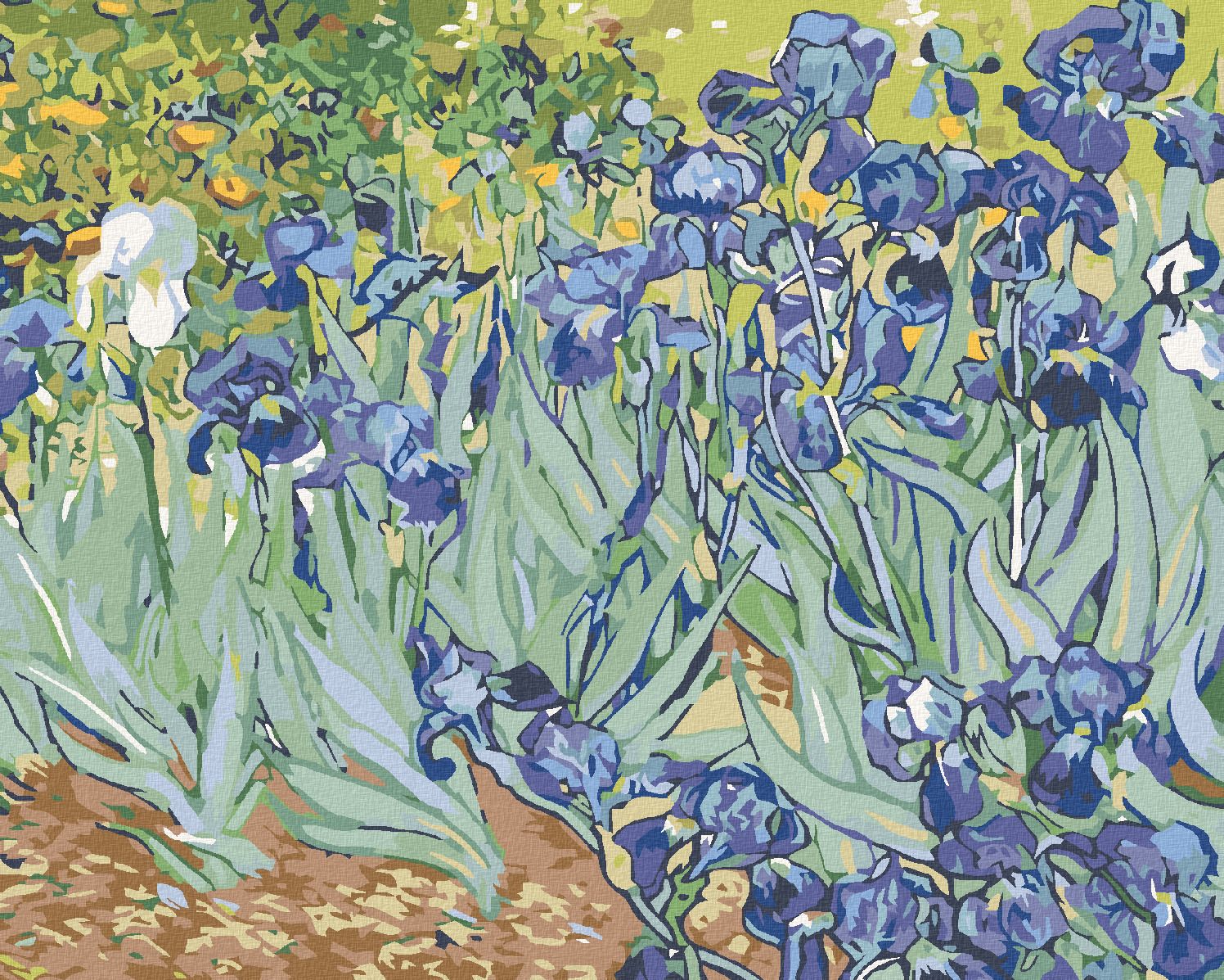 zuty Malování podle čísel - KOSATCE (VAN GOGH) - Rozměr: 40x50 cm, Rámování: Varianta: bez rámu a bez vypnutí plátna - obrázek 1
