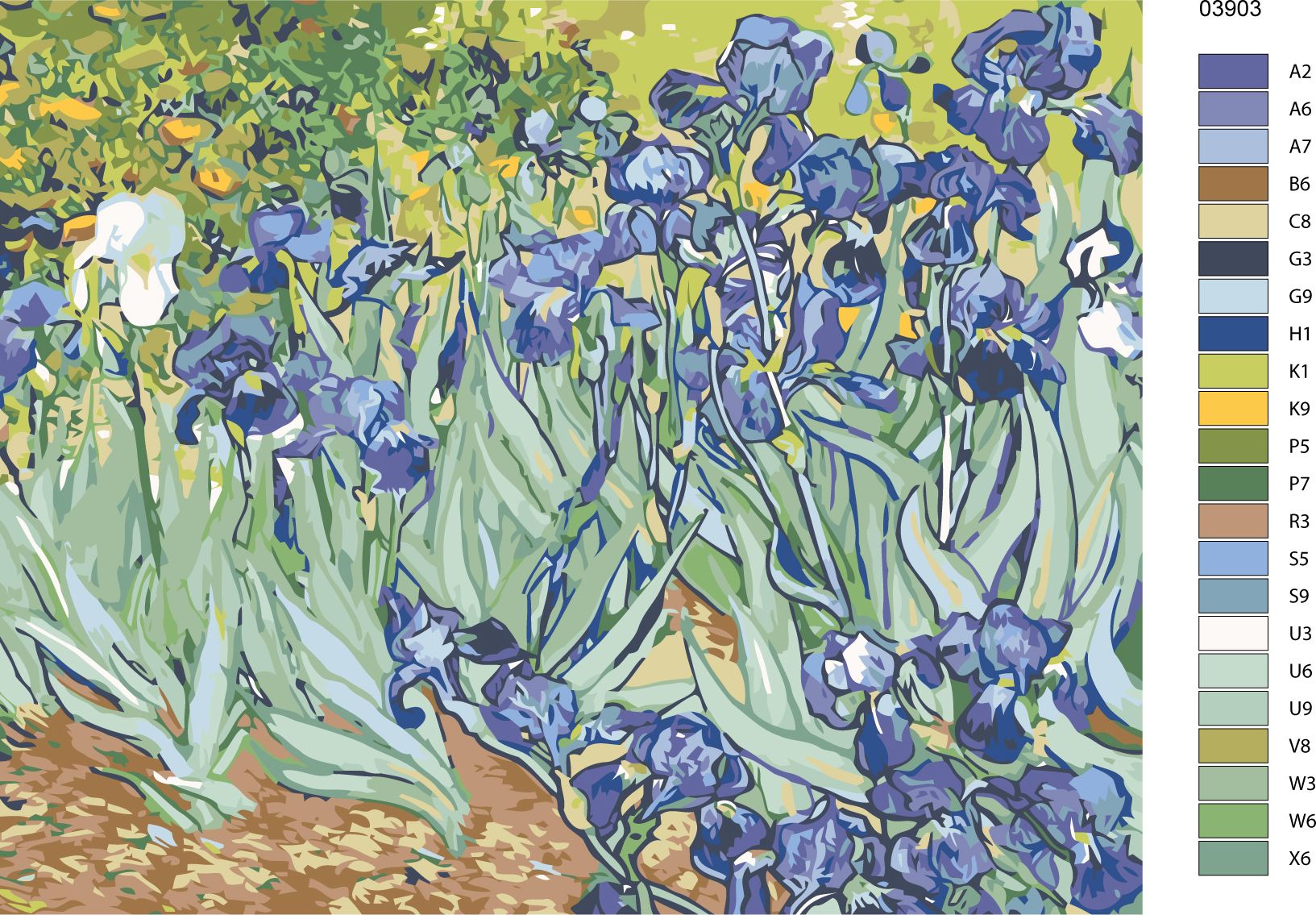 zuty Malování podle čísel - KOSATCE (VAN GOGH) - Rozměr: 40x50 cm, Rámování: Varianta: bez rámu a bez vypnutí plátna - obrázek 24