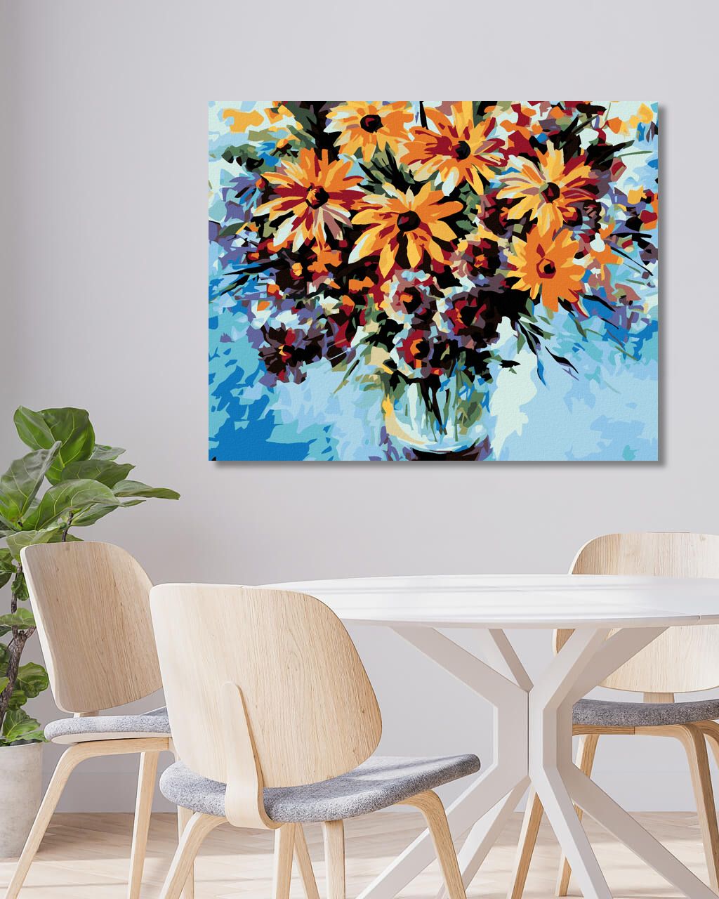 zuty Malování podle čísel - LUČNÍ KVÍTÍ A MODRÉ POZADÍ - Rozměr: 40x50 cm, Rámování: Varianta: bez rámu a bez vypnutí plátna - obrázek 8