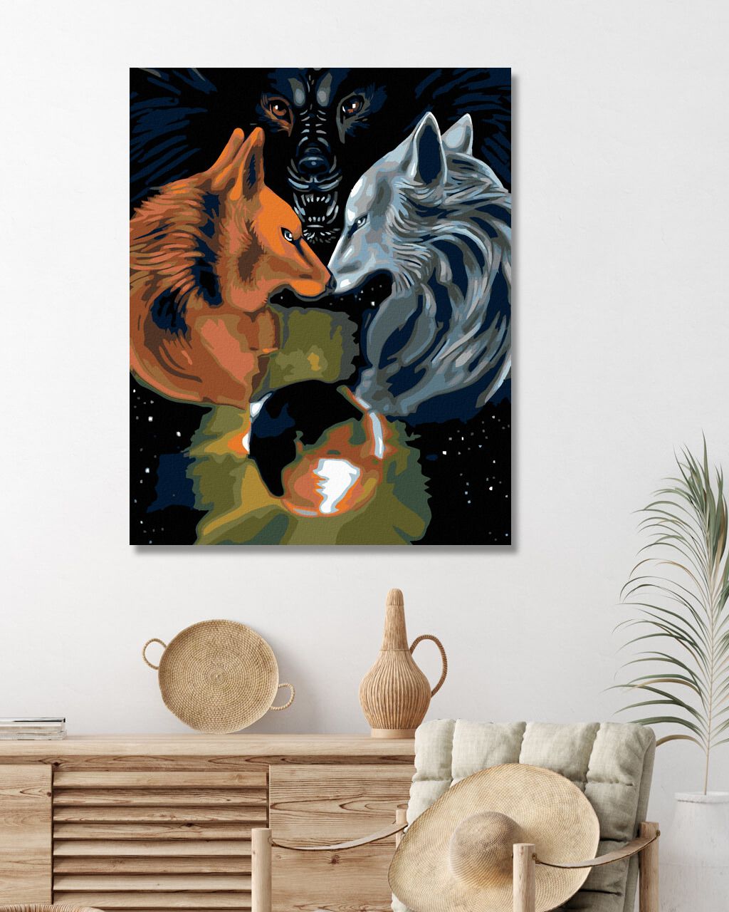 zuty Malování podle čísel - TŘI VLCI - Rozměr: 40x50 cm, Rámování: Varianta: vypnuté plátno na rám - obrázek 6