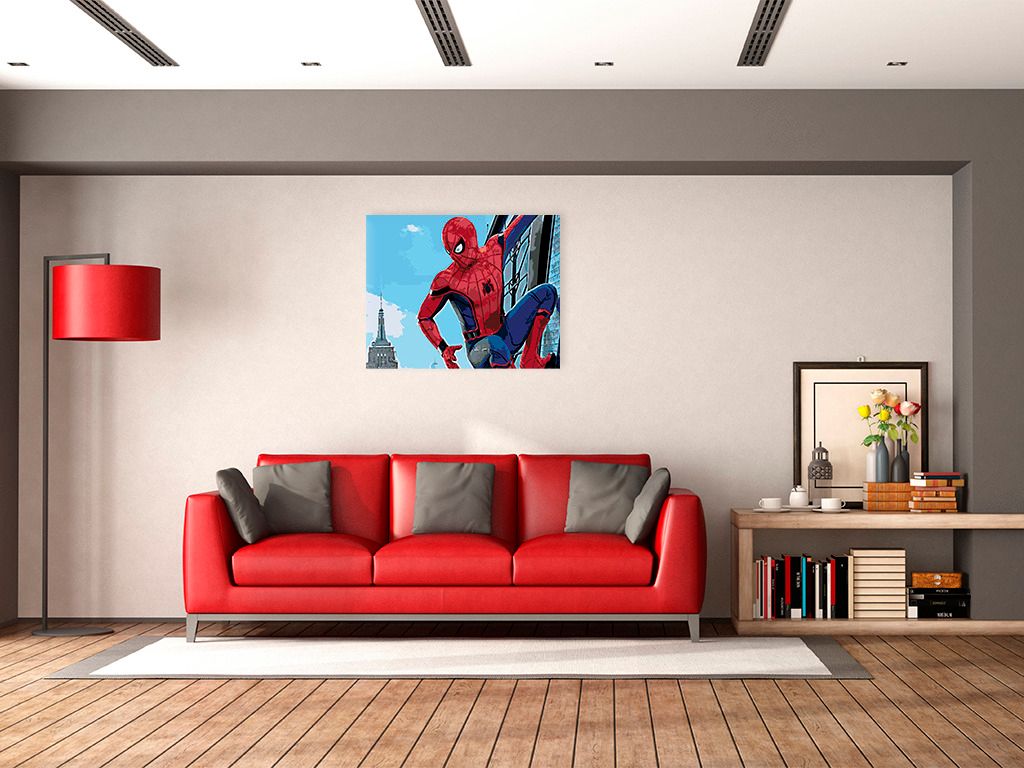 zuty Malování podle čísel - SPIDERMAN VE MĚSTĚ - Rozměr: 40x50 cm, Rámování: Varianta: bez rámu a bez vypnutí plátna - obrázek 3