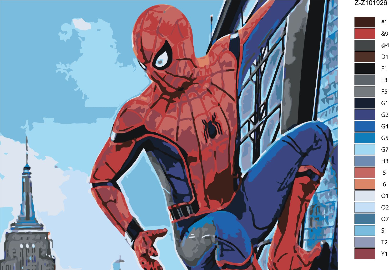 zuty Malování podle čísel - SPIDERMAN VE MĚSTĚ - Rozměr: 40x50 cm, Rámování: Varianta: bez rámu a bez vypnutí plátna - obrázek 10