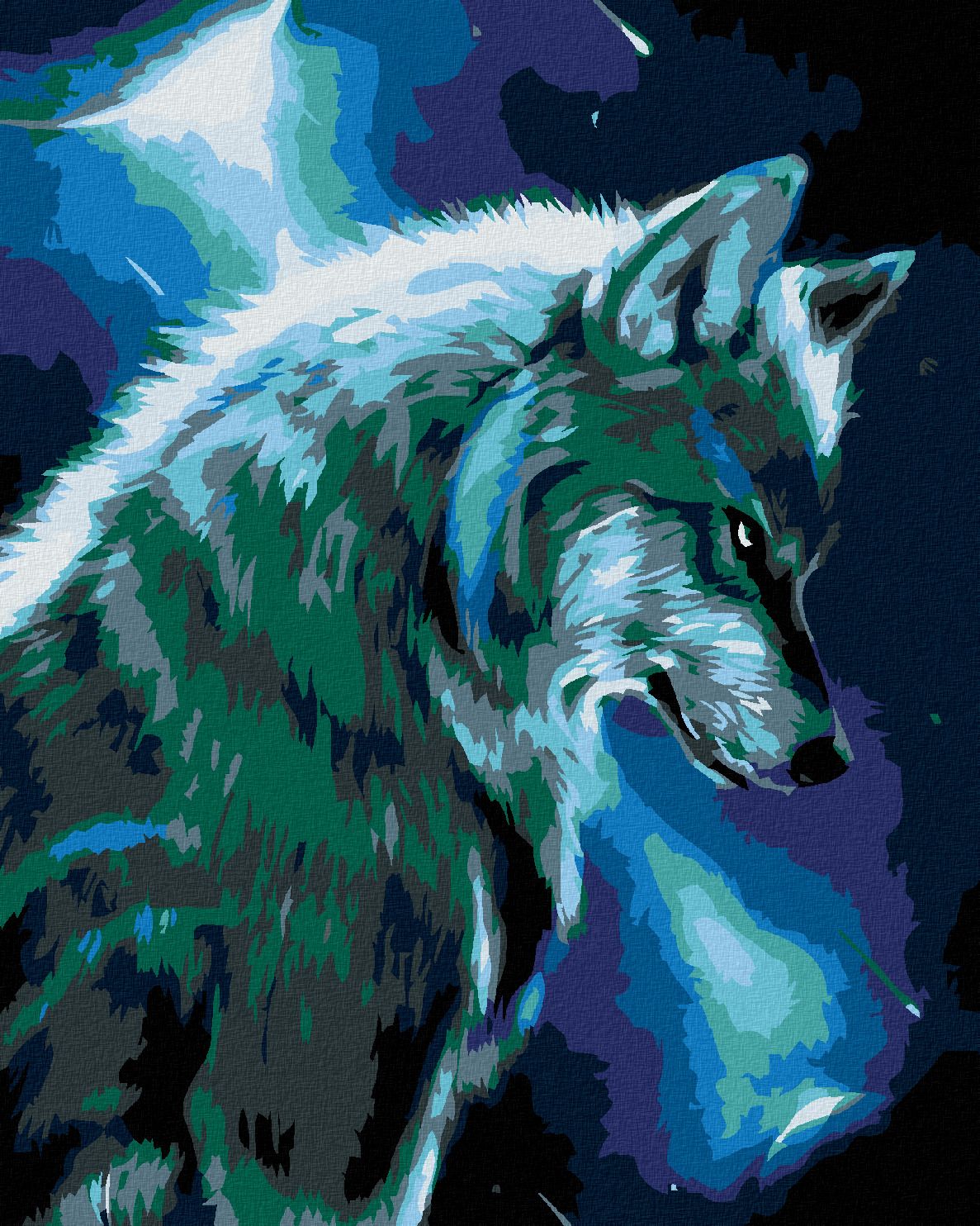 zuty Malování podle čísel - MĚSÍČNÍ VLK - Rozměr: 40x50 cm, Rámování: Varianta: bez rámu a bez vypnutí plátna - obrázek 1