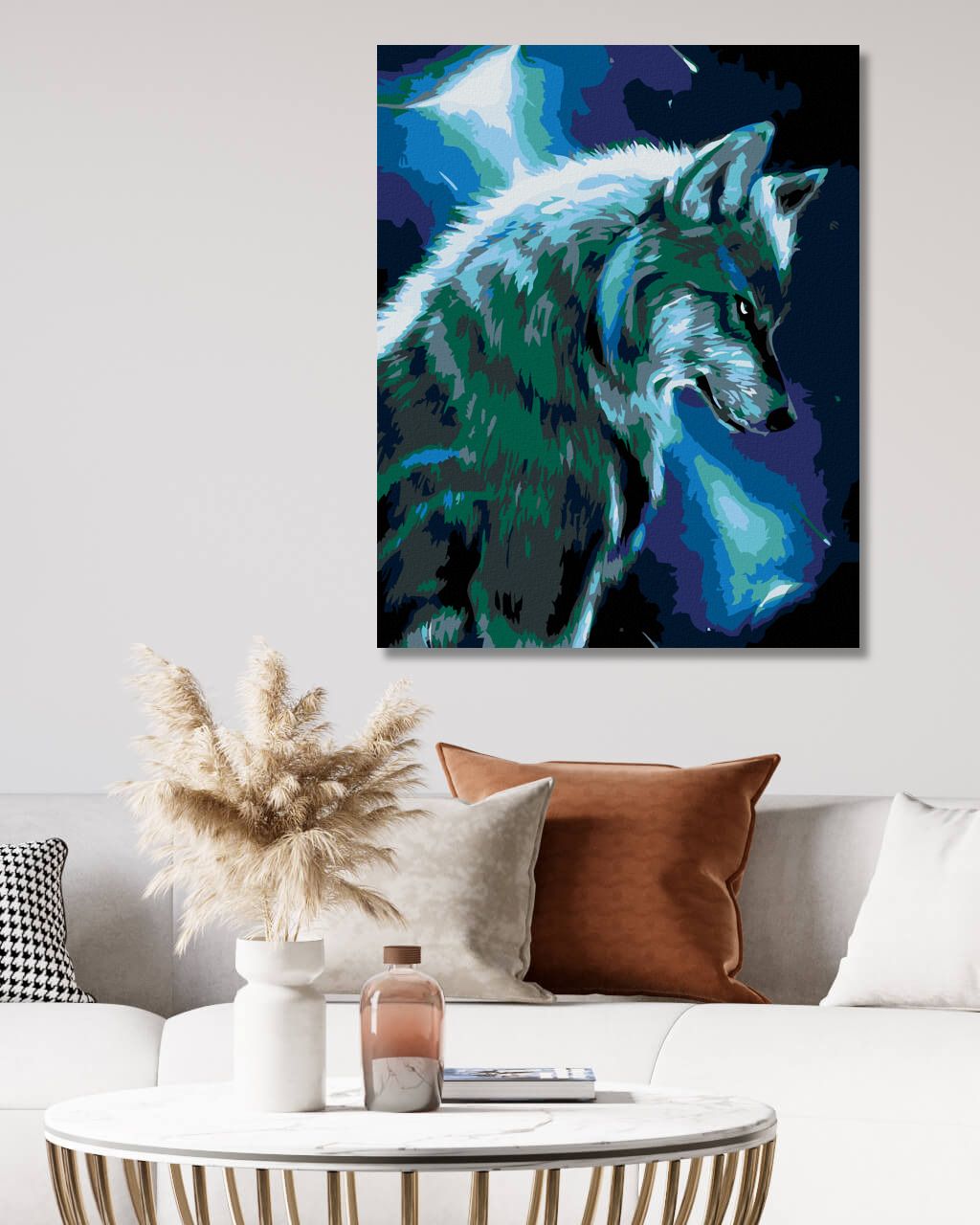 zuty Malování podle čísel - MĚSÍČNÍ VLK - Rozměr: 40x50 cm, Rámování: Varianta: bez rámu a bez vypnutí plátna - obrázek 3
