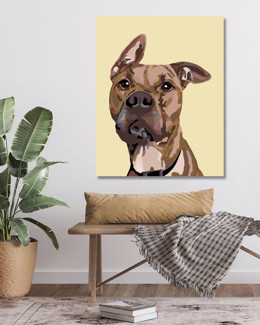 zuty Malování podle čísel - PES S NASTRAŽENÝM UCHEM - Rozměr: 40x50 cm, Rámování: Varianta: vypnuté plátno na rám - obrázek 12