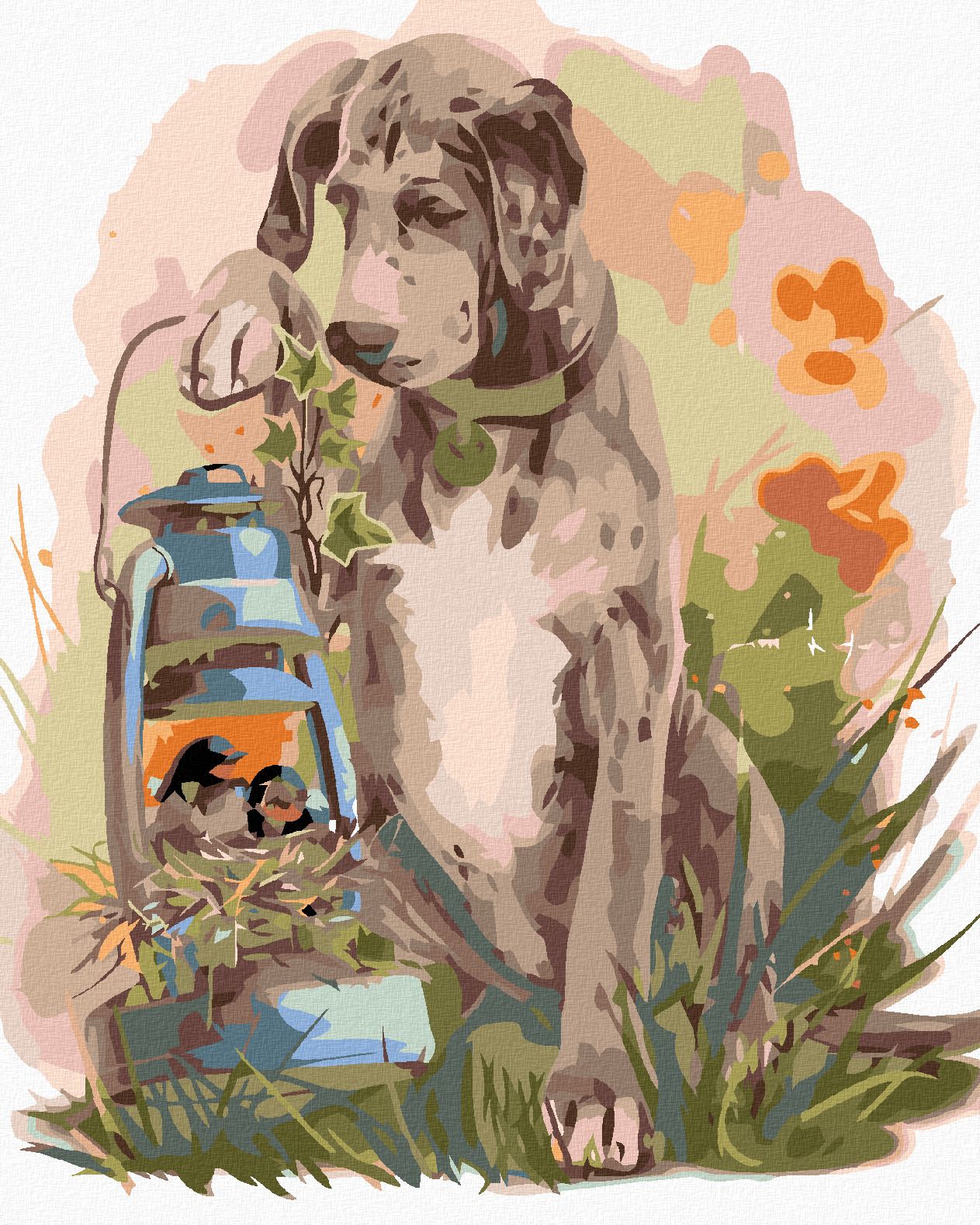 zuty Malování podle čísel - OHAŘ S PTÁČKY - Rozměr: 40x50 cm, Rámování: Varianta: vypnuté plátno na rám - obrázek 1