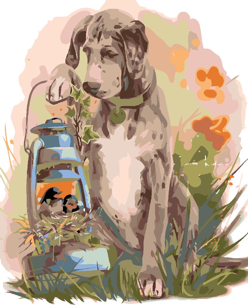 zuty Malování podle čísel - OHAŘ S PTÁČKY - Rozměr: 40x50 cm, Rámování: Varianta: vypnuté plátno na rám - obrázek 2