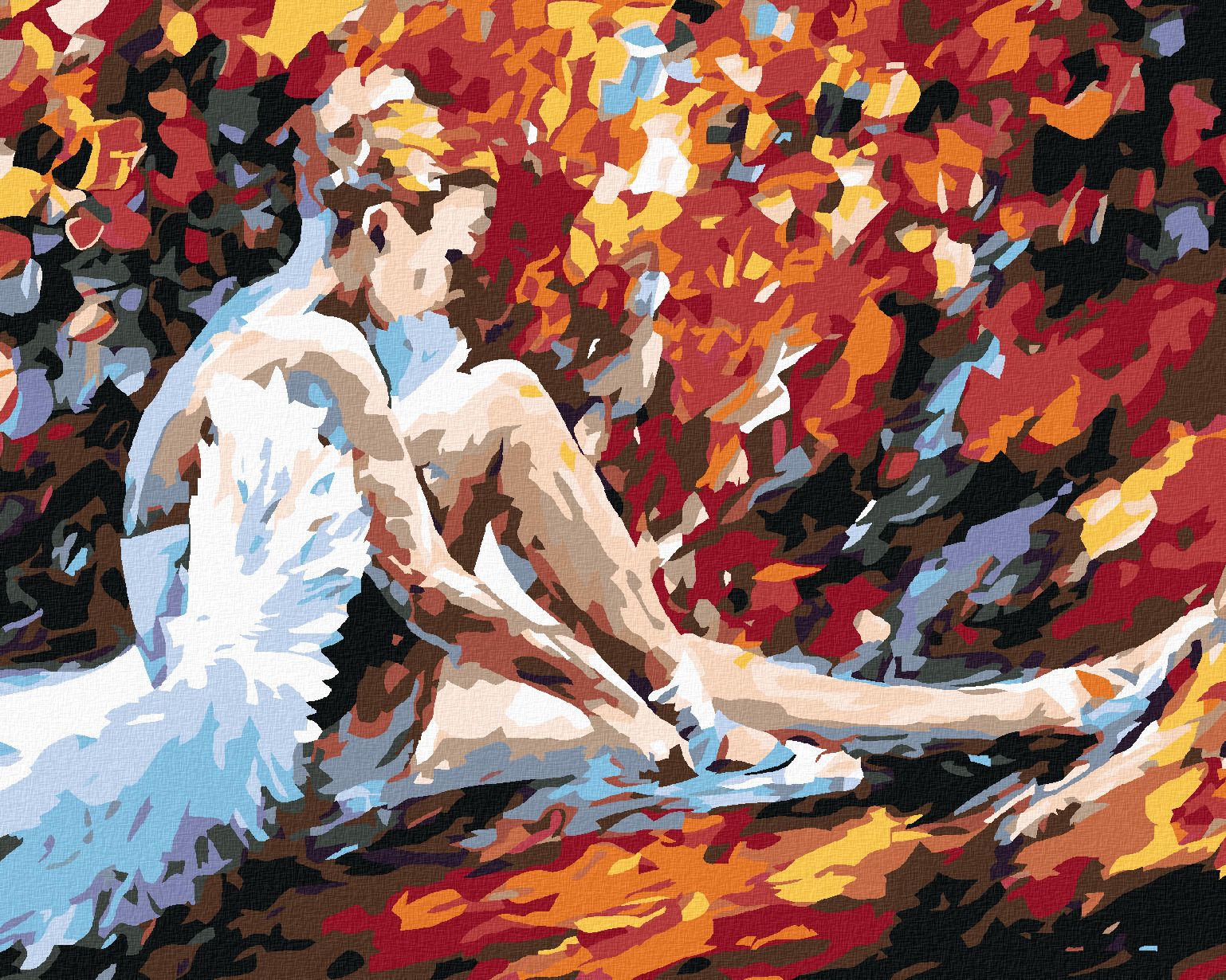 zuty Malování podle čísel - SEDÍCÍ BALETKA - Rozměr: 40x50 cm, Rámování: Varianta: vypnuté plátno na rám - obrázek 1