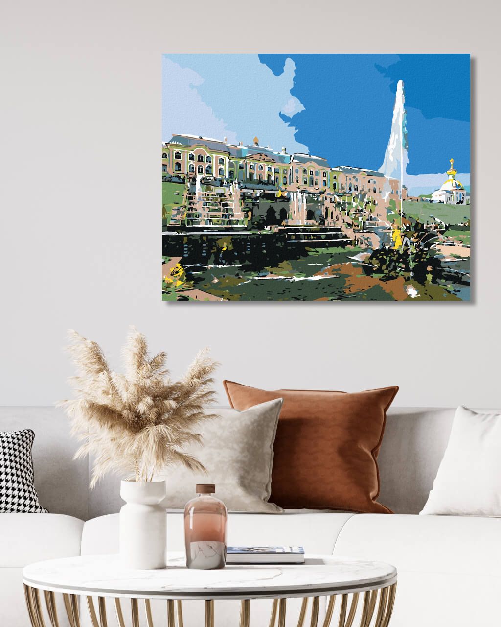 zuty Malování podle čísel - FONTÁNA PŘED KONGRESEM - Rozměr: 40x50 cm, Rámování: Varianta: vypnuté plátno na rám - obrázek 3