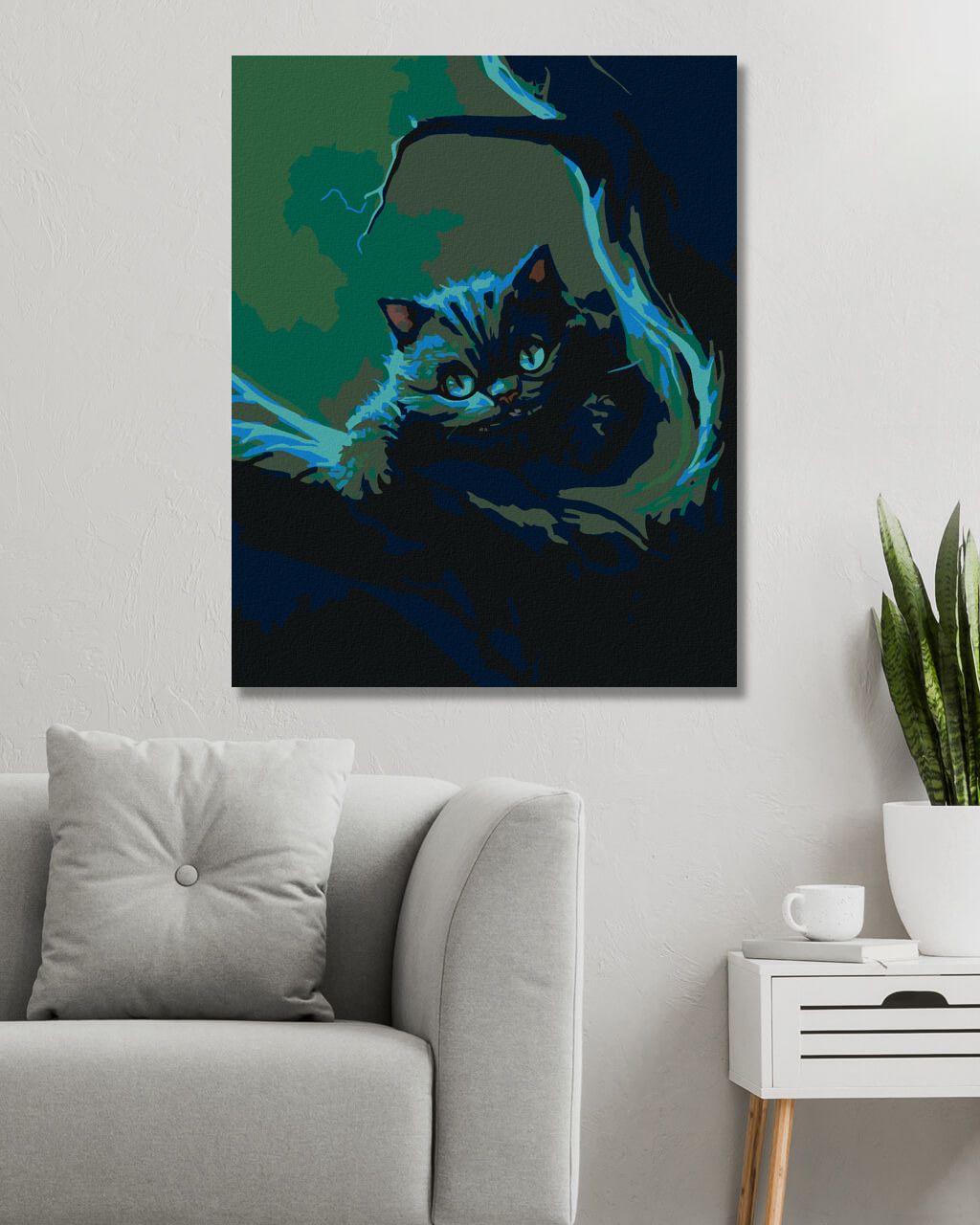 zuty Malování podle čísel - NOČNÍ ŽIVOT KOČKY - Rozměr: 40x50 cm, Rámování: Varianta: bez rámu a bez vypnutí plátna - obrázek 10