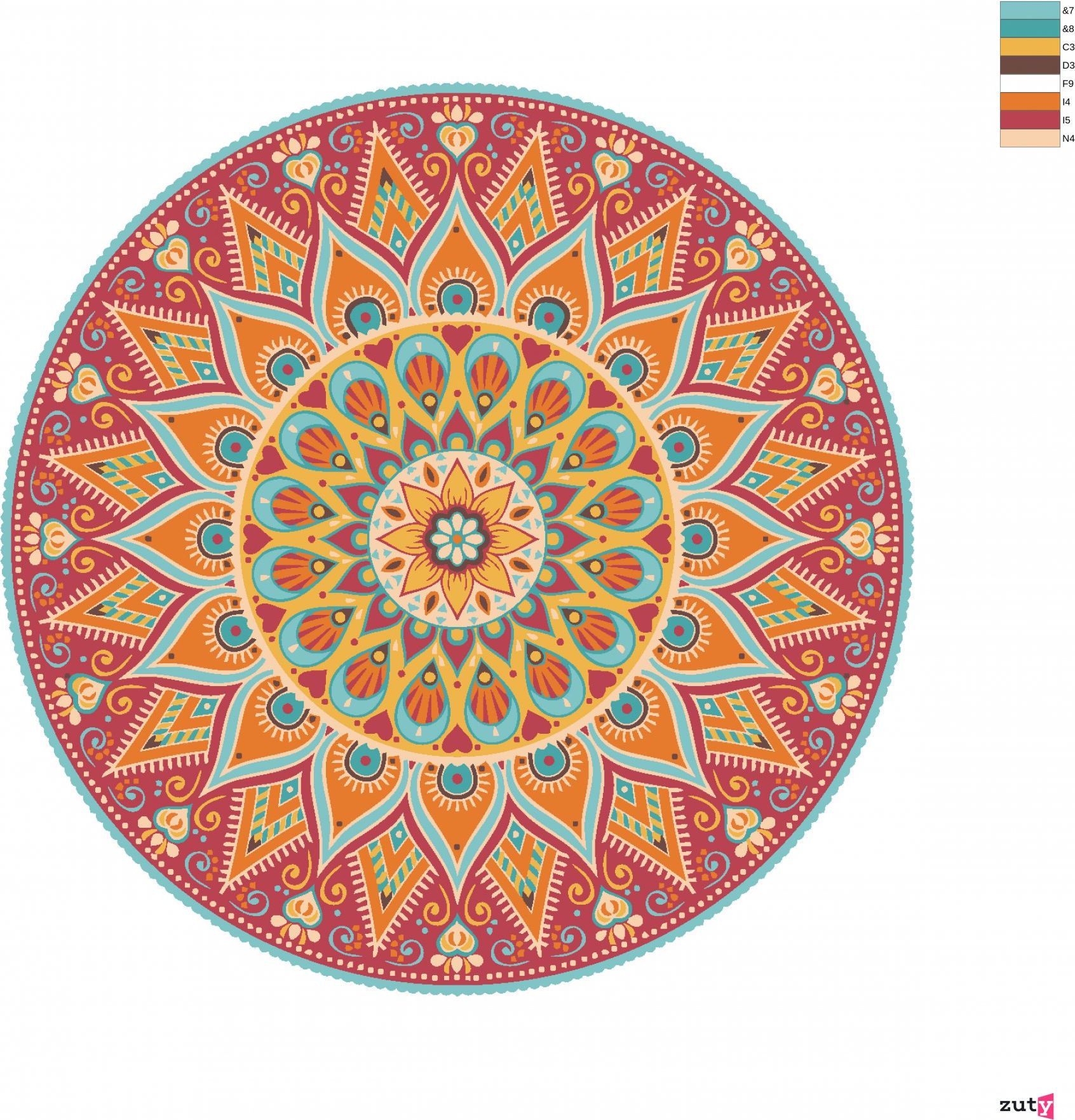 zuty Malování podle čísel - MANDALA - Rozměr: 40x50 cm, Rámování: Varianta: bez rámu a bez vypnutí plátna - obrázek 4