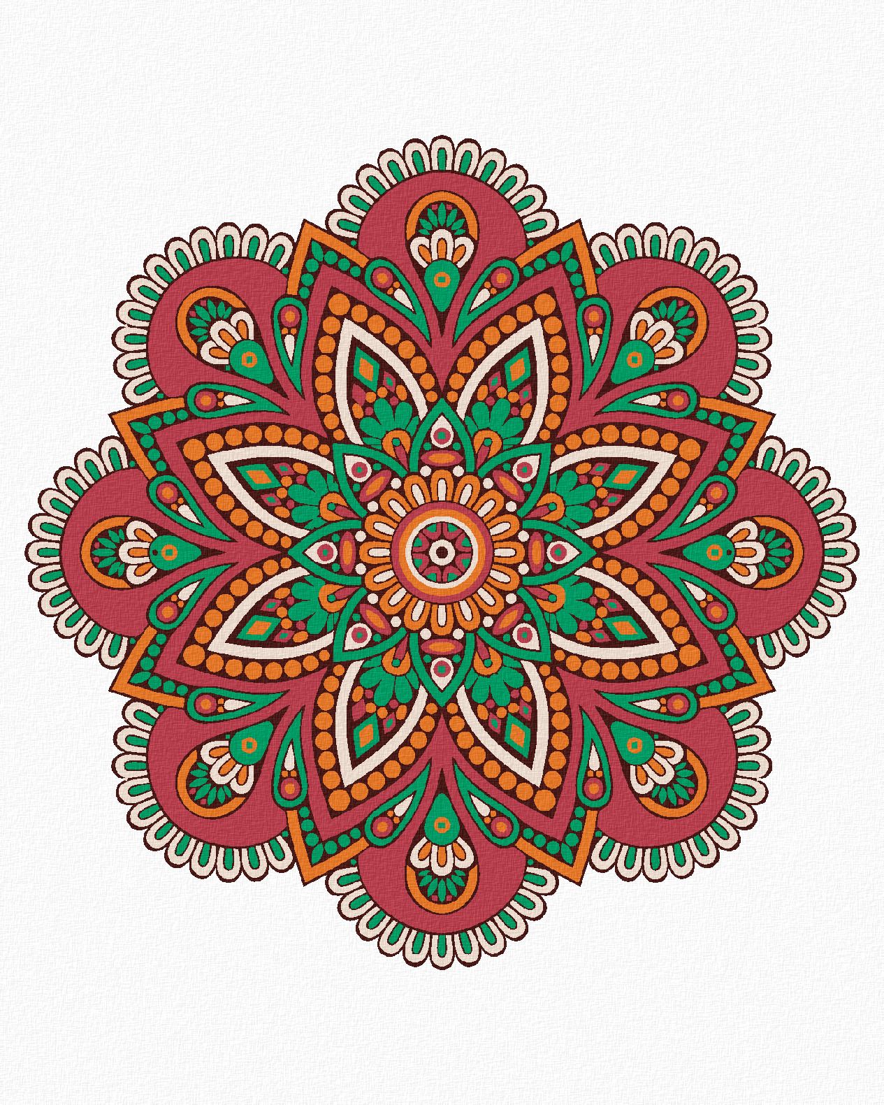 zuty Malování podle čísel - MANDALA VI - Rozměr: 40x50 cm, Rámování: Varianta: vypnuté plátno na rám - obrázek 1