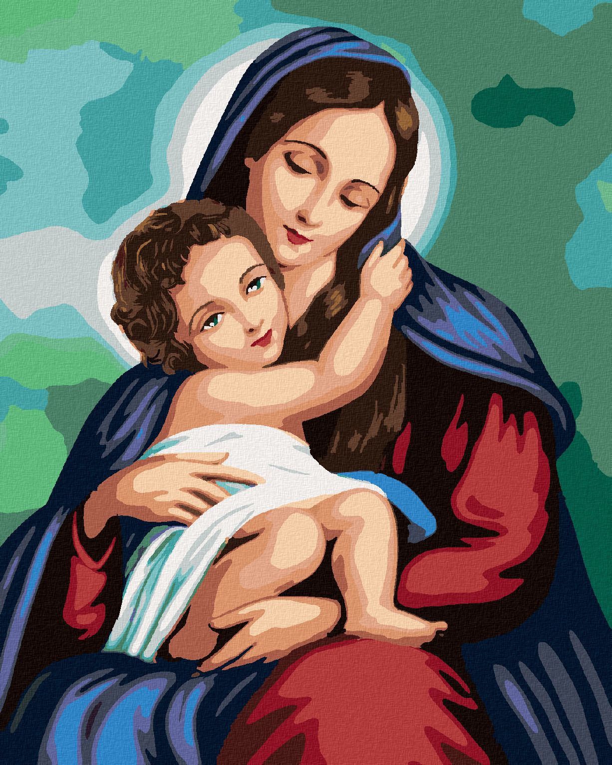 zuty Malování podle čísel - MARIE A JEŽÍŠ - Rozměr: 40x50 cm, Rámování: Varianta: vypnuté plátno na rám - obrázek 1