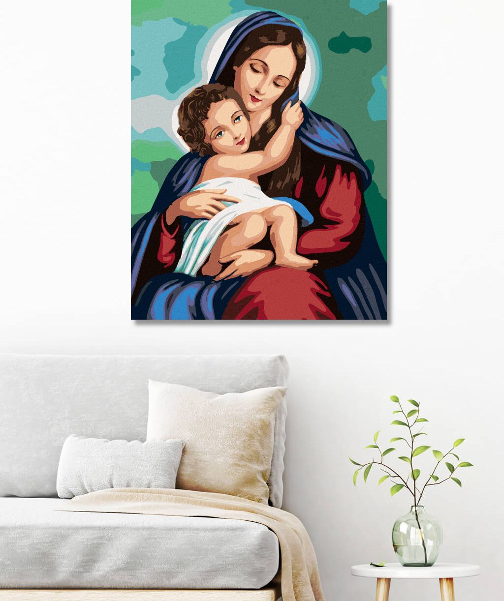 zuty Malování podle čísel - MARIE A JEŽÍŠ - Rozměr: 40x50 cm, Rámování: Varianta: vypnuté plátno na rám - obrázek 7