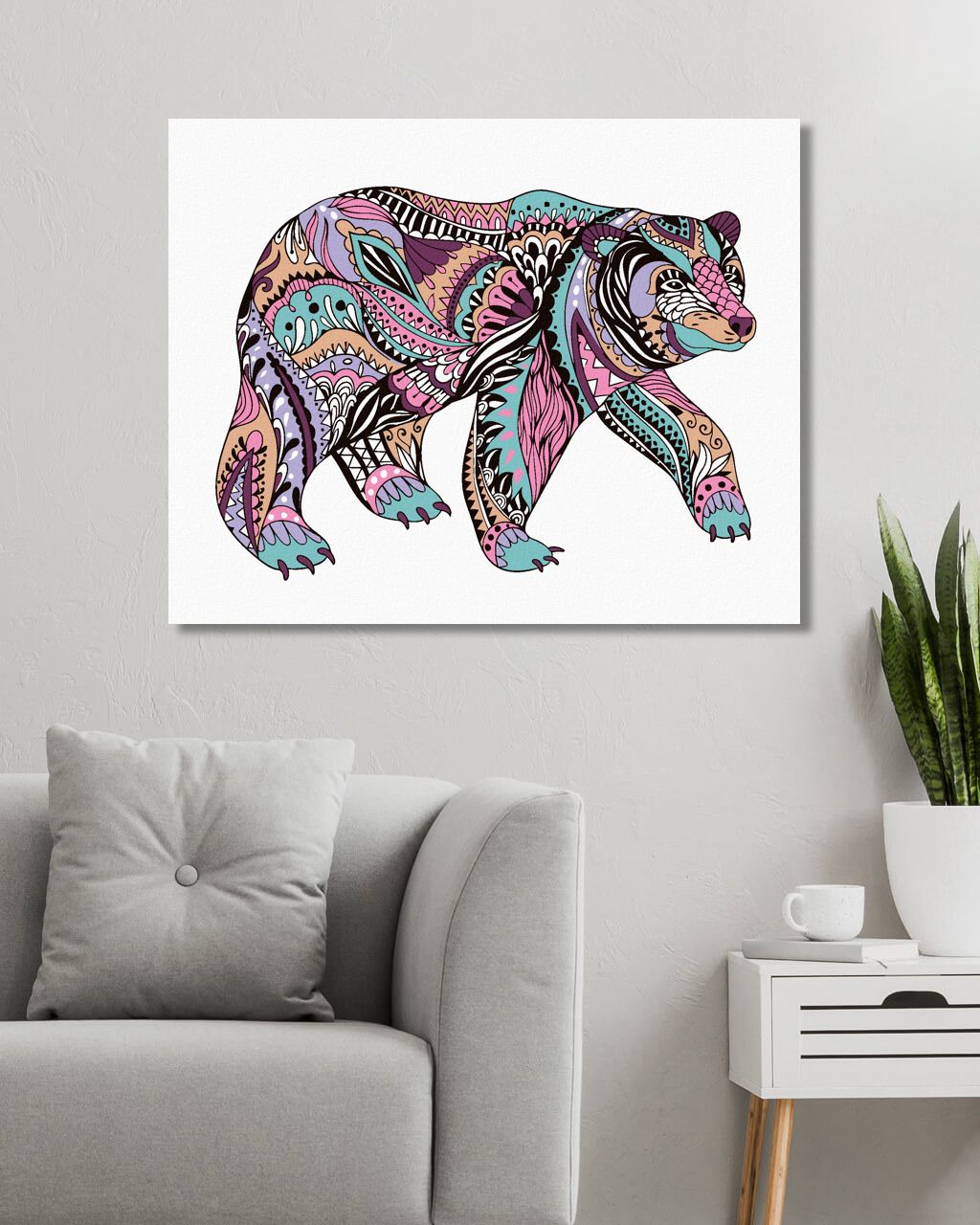 zuty Malování podle čísel - MANDALA MEDVĚD - Rozměr: 40x50 cm, Rámování: Varianta: vypnuté plátno na rám - obrázek 10