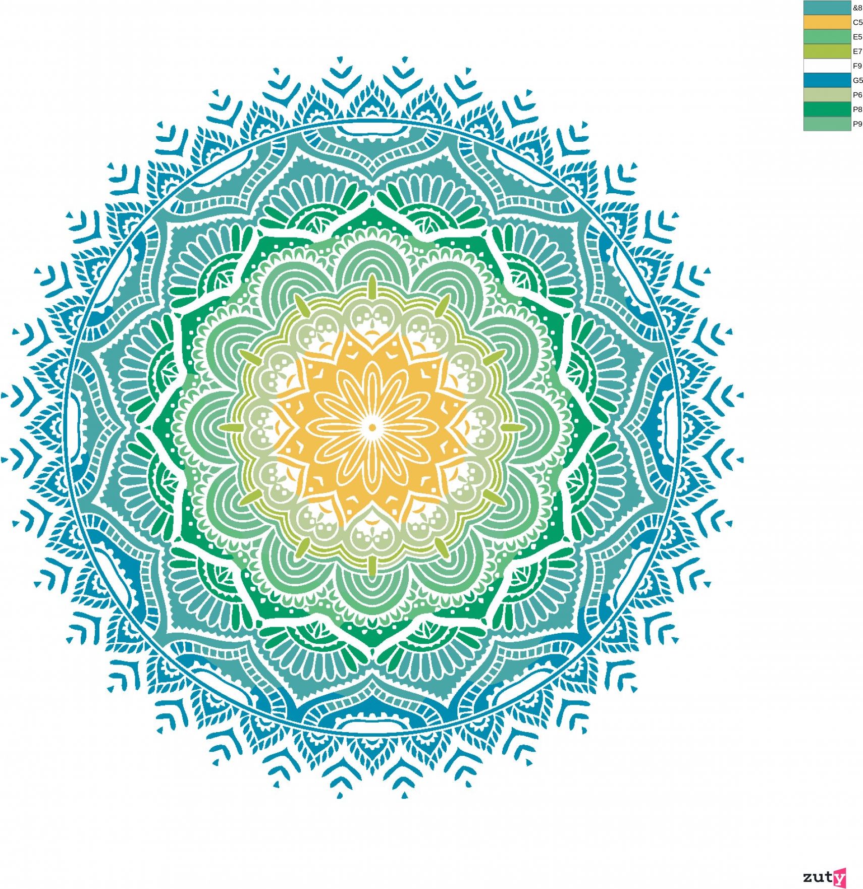 zuty Malování podle čísel - MANDALA VIII - Rozměr: 40x50 cm, Rámování: Varianta: vypnuté plátno na rám - obrázek 3