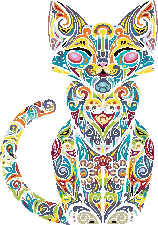 zuty Malování podle čísel - MANDALA KOČKA - Rozměr: 40x50 cm, Rámování: Varianta: bez rámu a bez vypnutí plátna - obrázek 6
